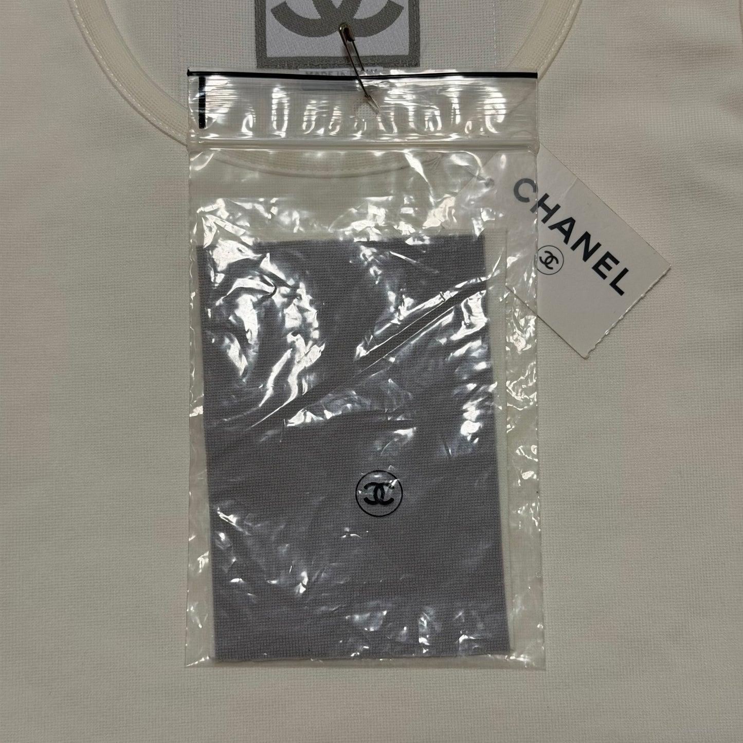 CHANEL Sport Spring Summer 2001 CC Logo Patch Technical Tank Top