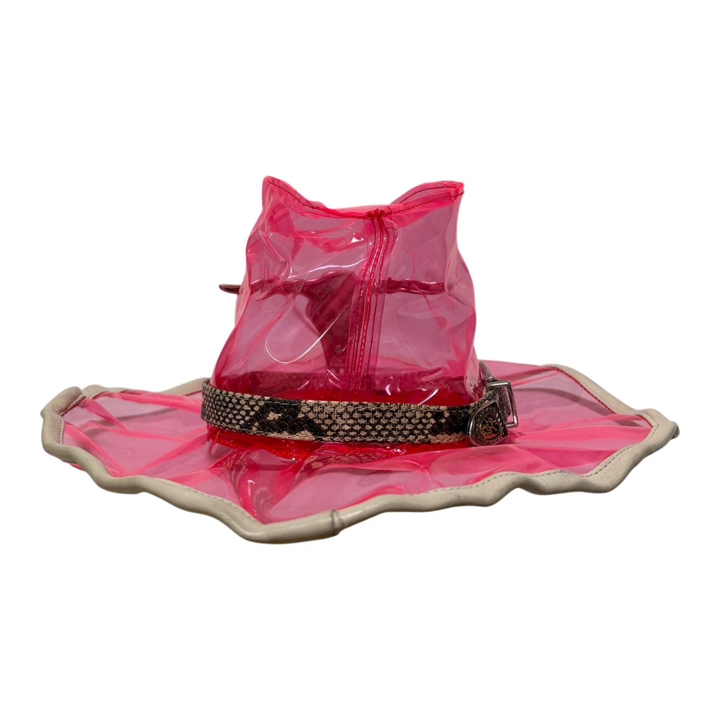 D&G Spring Summer 2004 Pink Transparent PVC Cowboy Hat with Metal Longhorn Skull