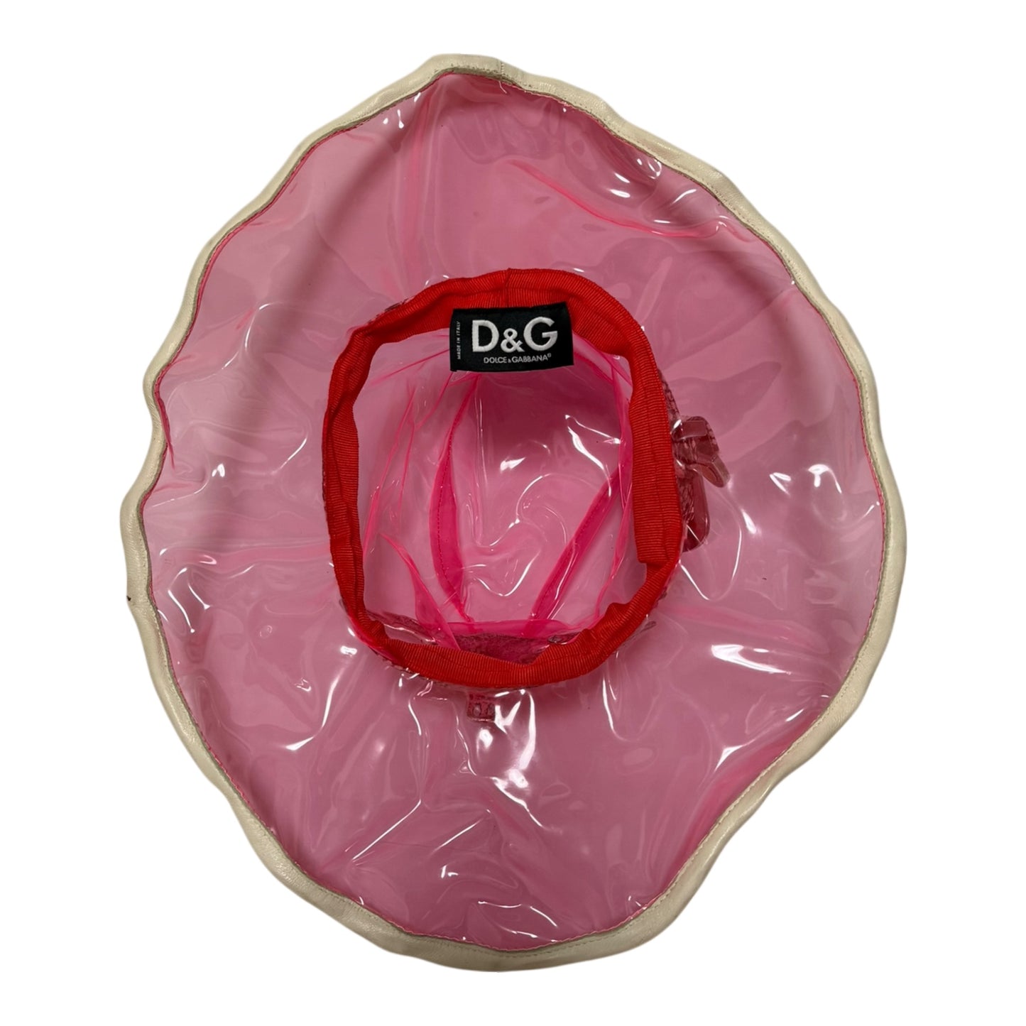 D&G Spring Summer 2004 Pink Transparent PVC Cowboy Hat with Metal Longhorn Skull