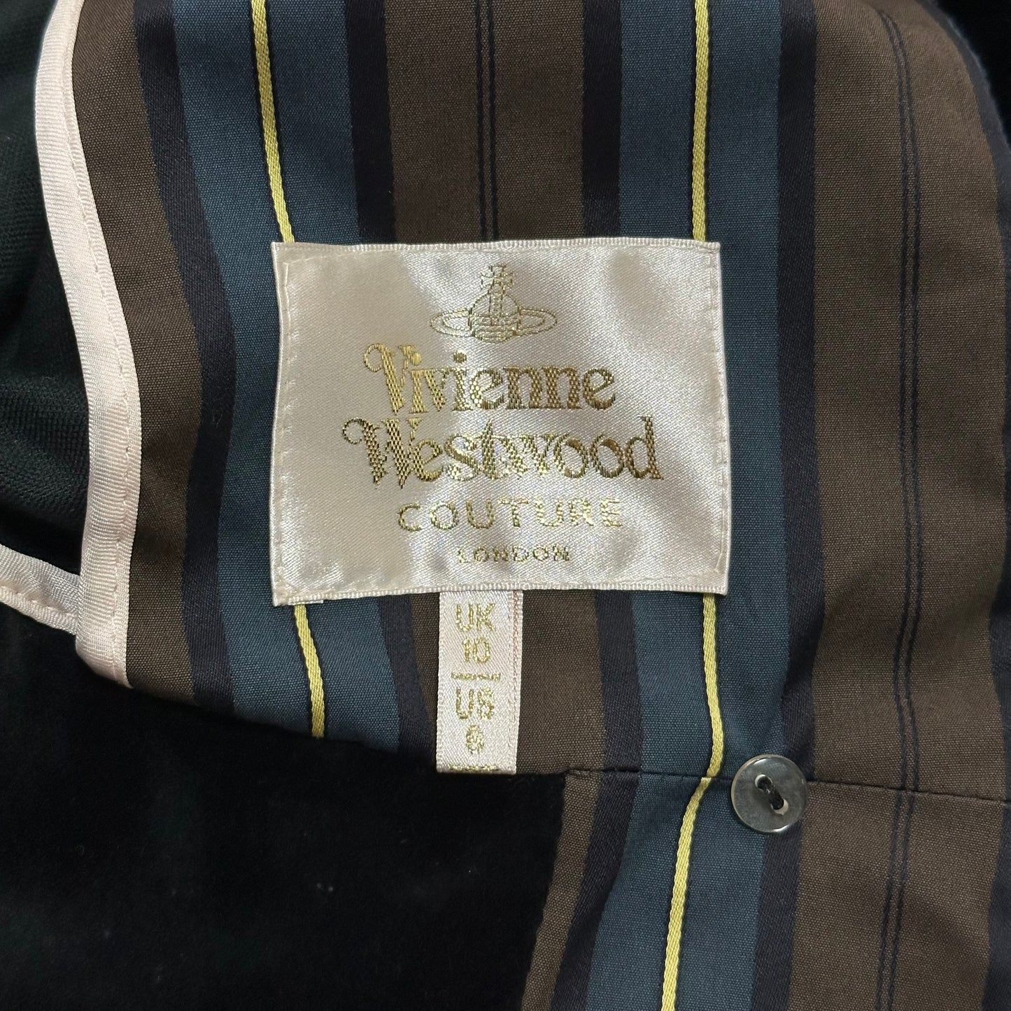 VIVIENNE WESTWOOD Fall Winter 1998 "Dressed To Scale" Velvet Brocade Jacket with Orb Buttons