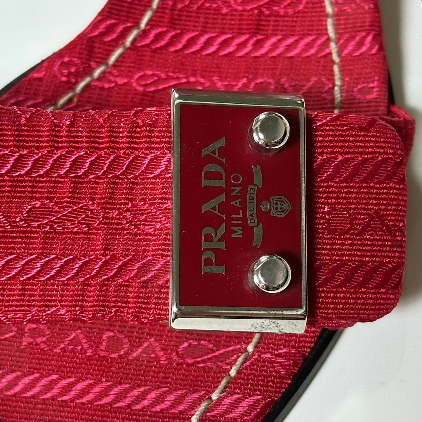 PRADA Nylon Logo Sandals