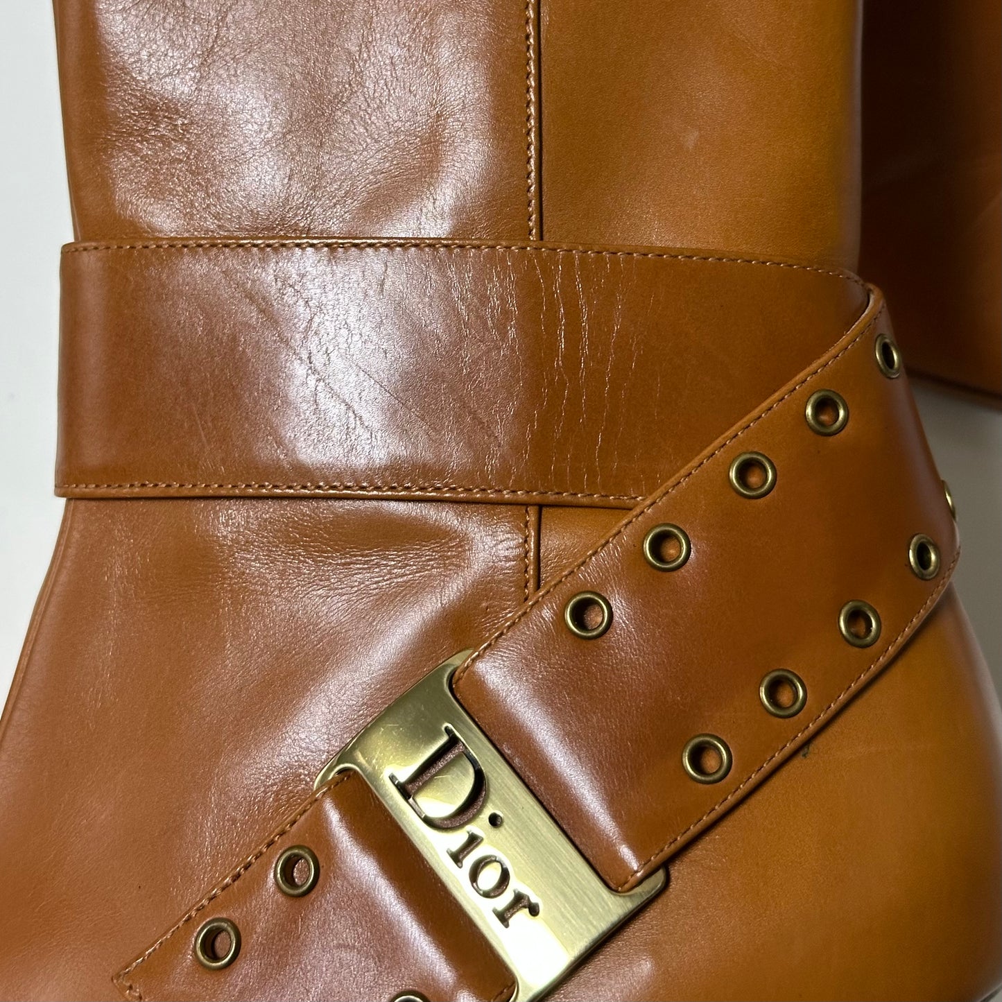 CHRISTIAN DIOR Fall Winter 2004 Leather Buckle Ankle Boots