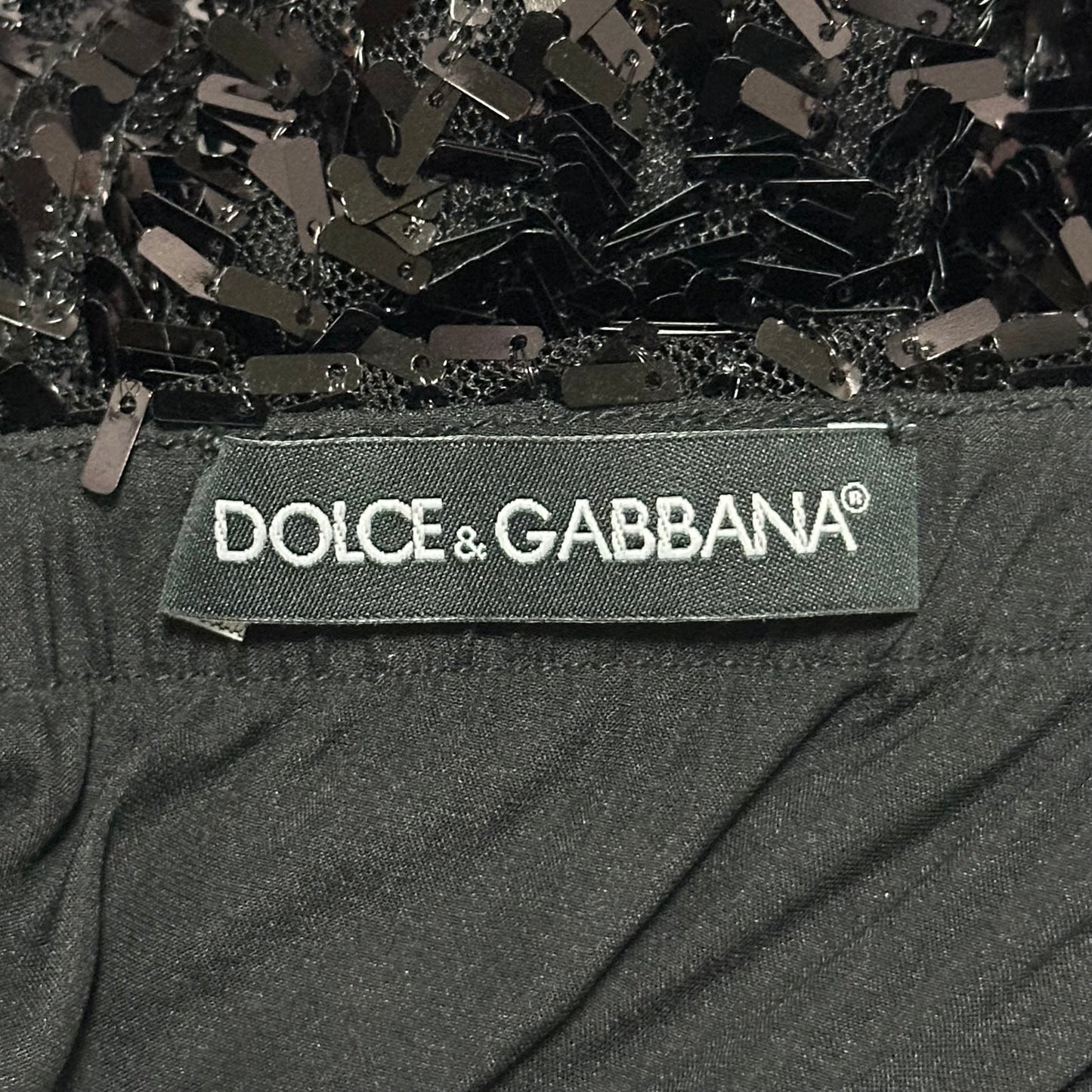 DOLCE&GABBANA Fall Winter 2016 Sequin Tube Top Midi Dress