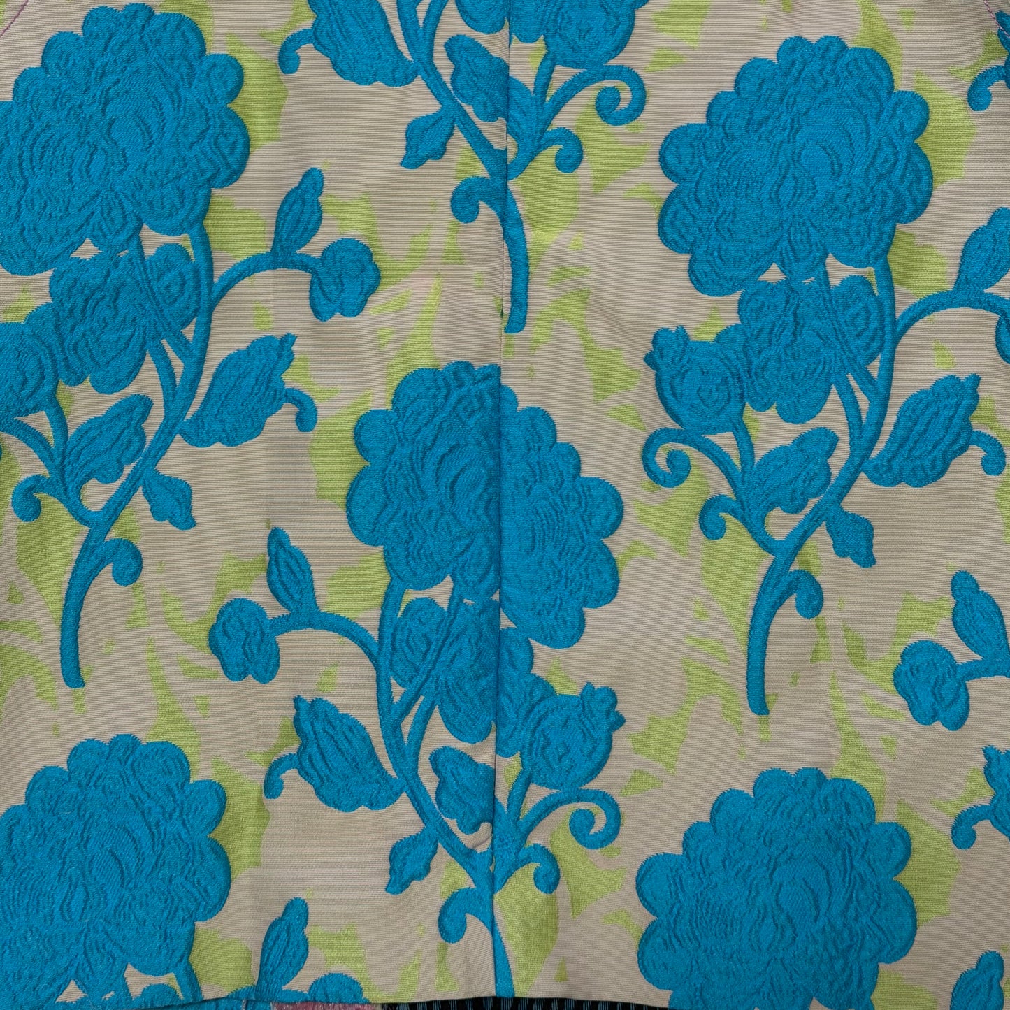 MIU MIU Spring Summer 2015 Cloqué Peony Pattern Sleeveless Top with Ruffle Trim