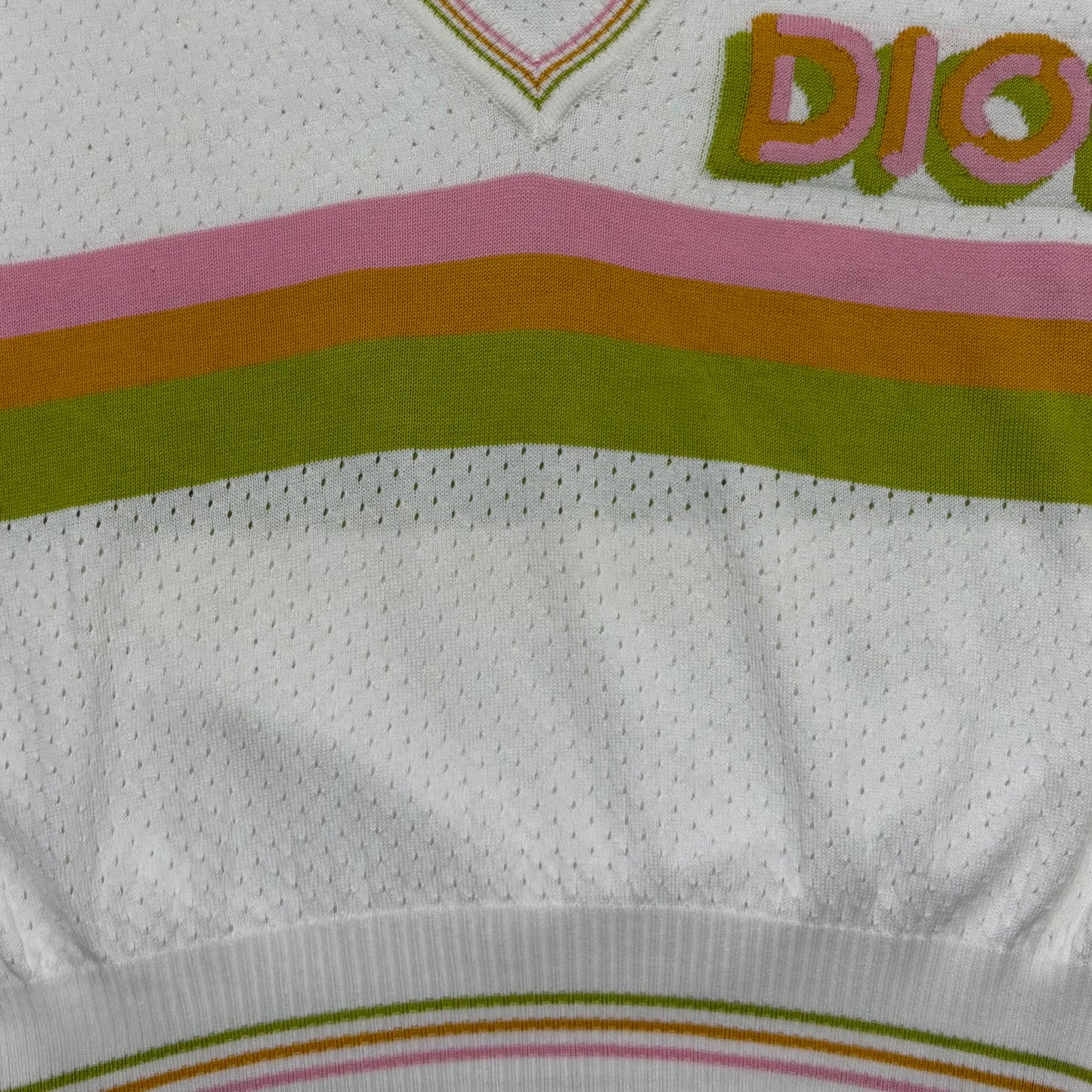 CHRISTIAN DIOR Spring Summer 2004 Perforated V-Neck Knit Sweater