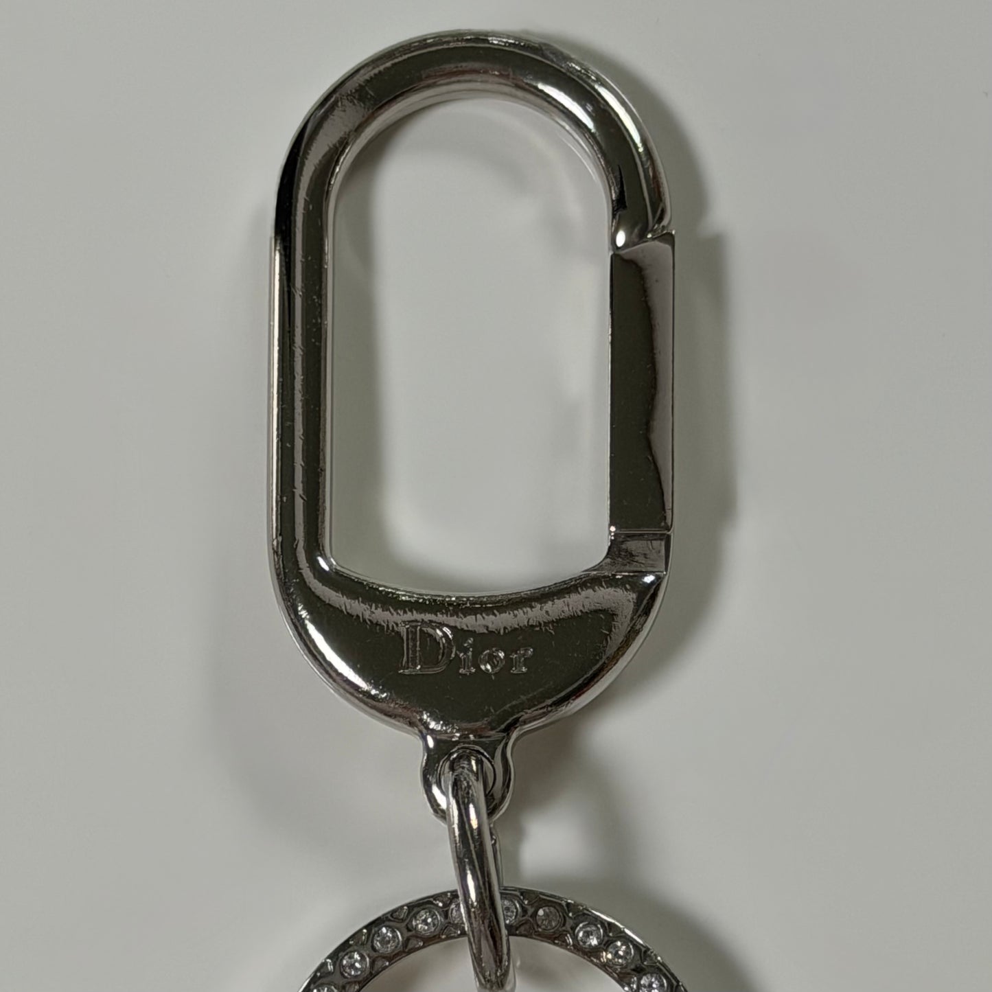 CHRISTIAN DIOR Vintage Pavé Crystal Dior Logo Bag Charm Key Chain