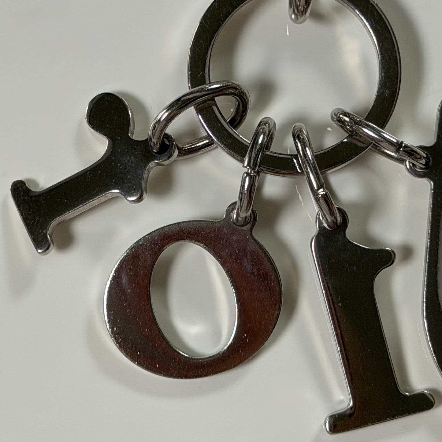 CHRISTIAN DIOR Vintage Pavé Crystal Dior Logo Bag Charm Key Chain