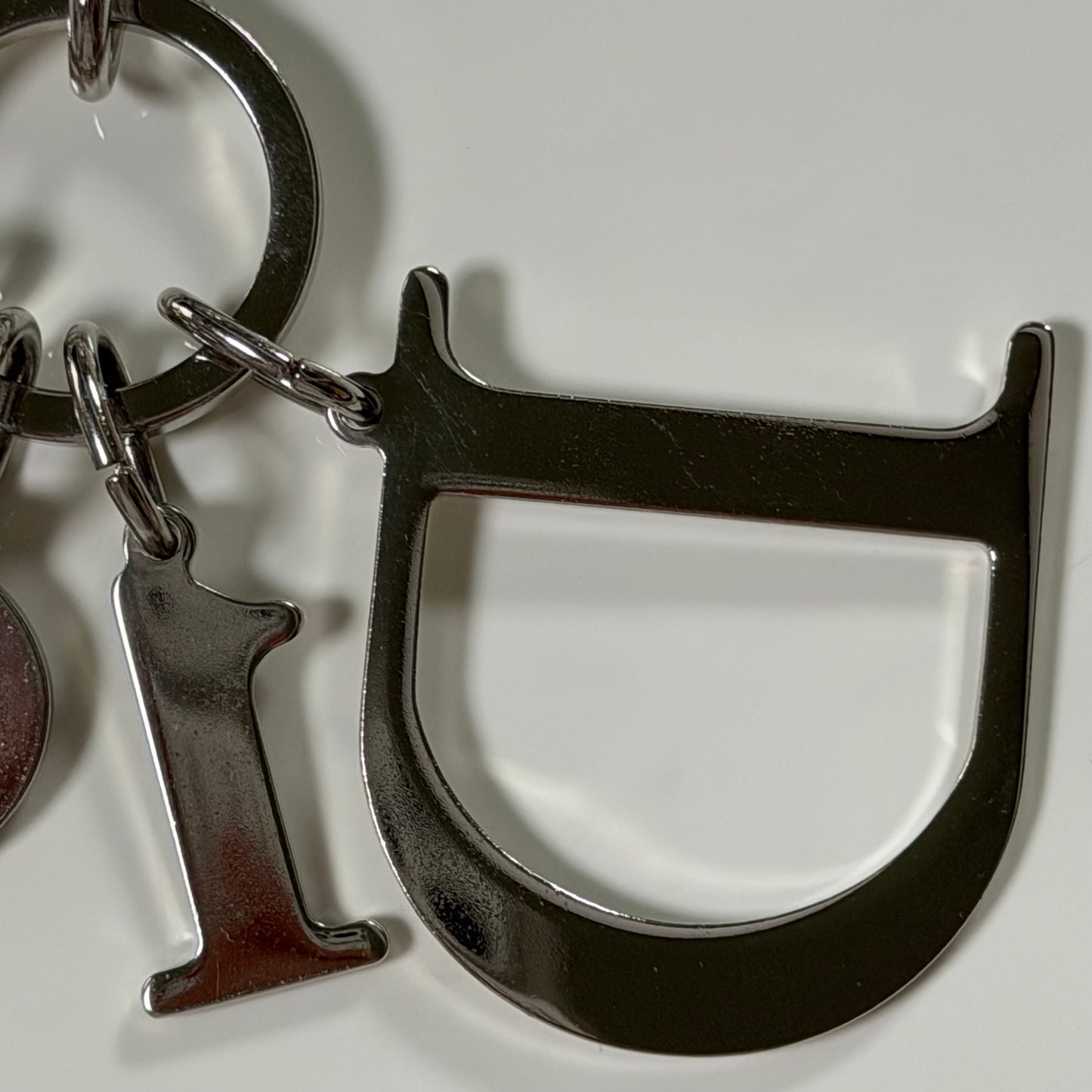 CHRISTIAN DIOR Vintage Pavé Crystal Dior Logo Bag Charm Key Chain