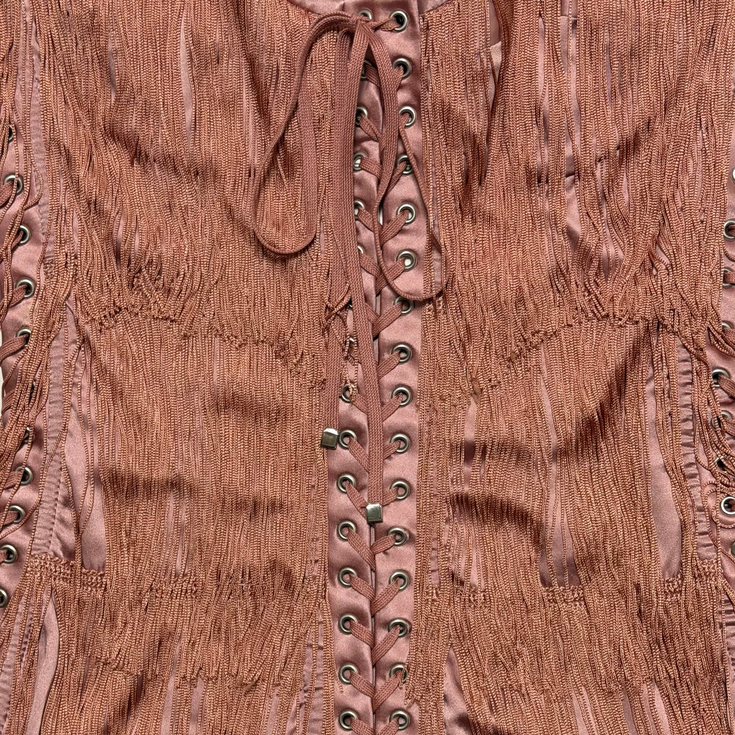 DOLCE&GABBANA Fall Winter 2003 Fringed Lace-Up Corset Bustier