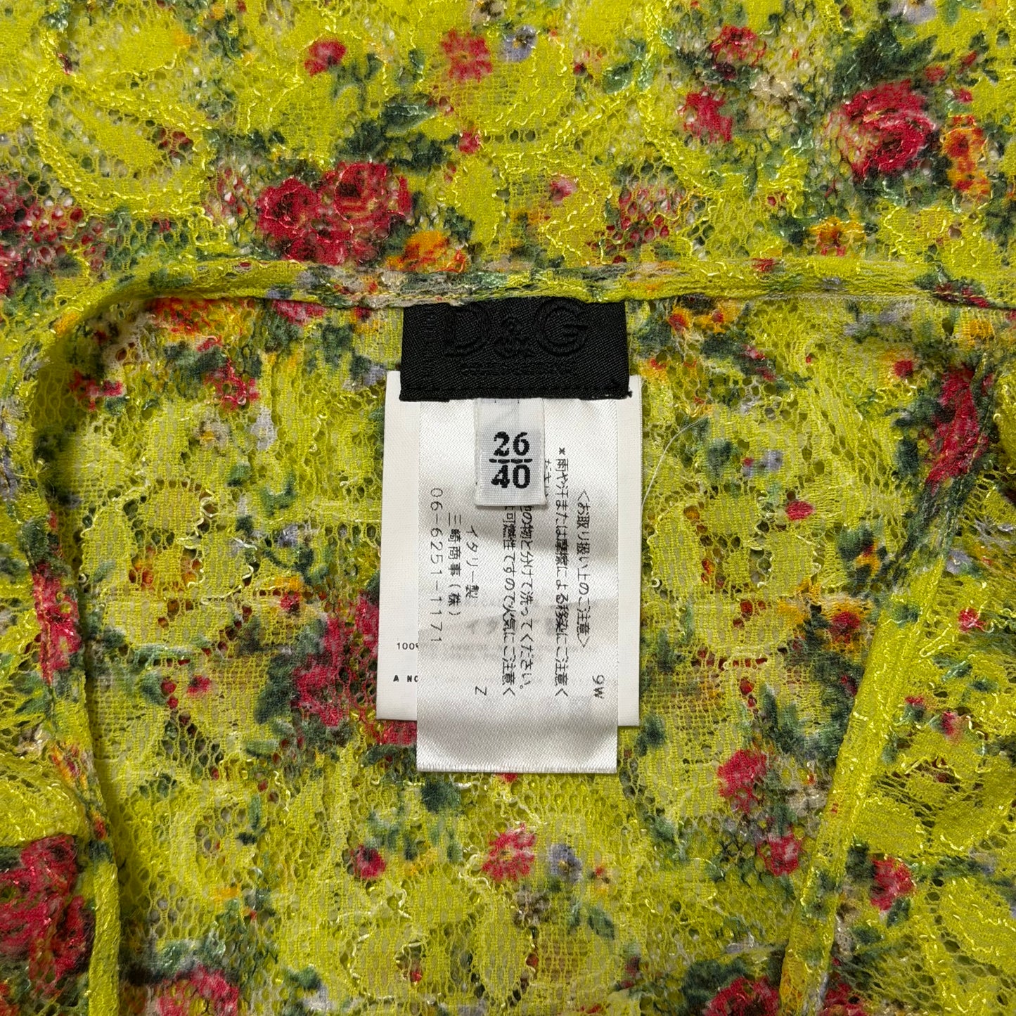 D&G Fall Winter 1999 Sheer Floral Lace Pencil Skirt