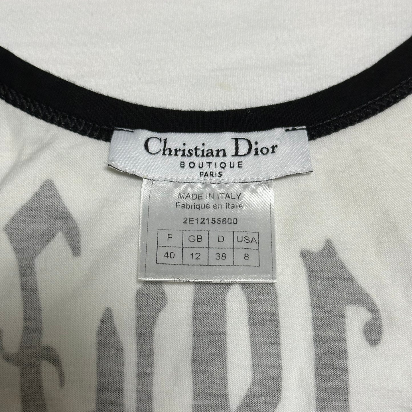 CHRISTIAN DIOR Spring Summer 2002 Gothic Logo Tank Top