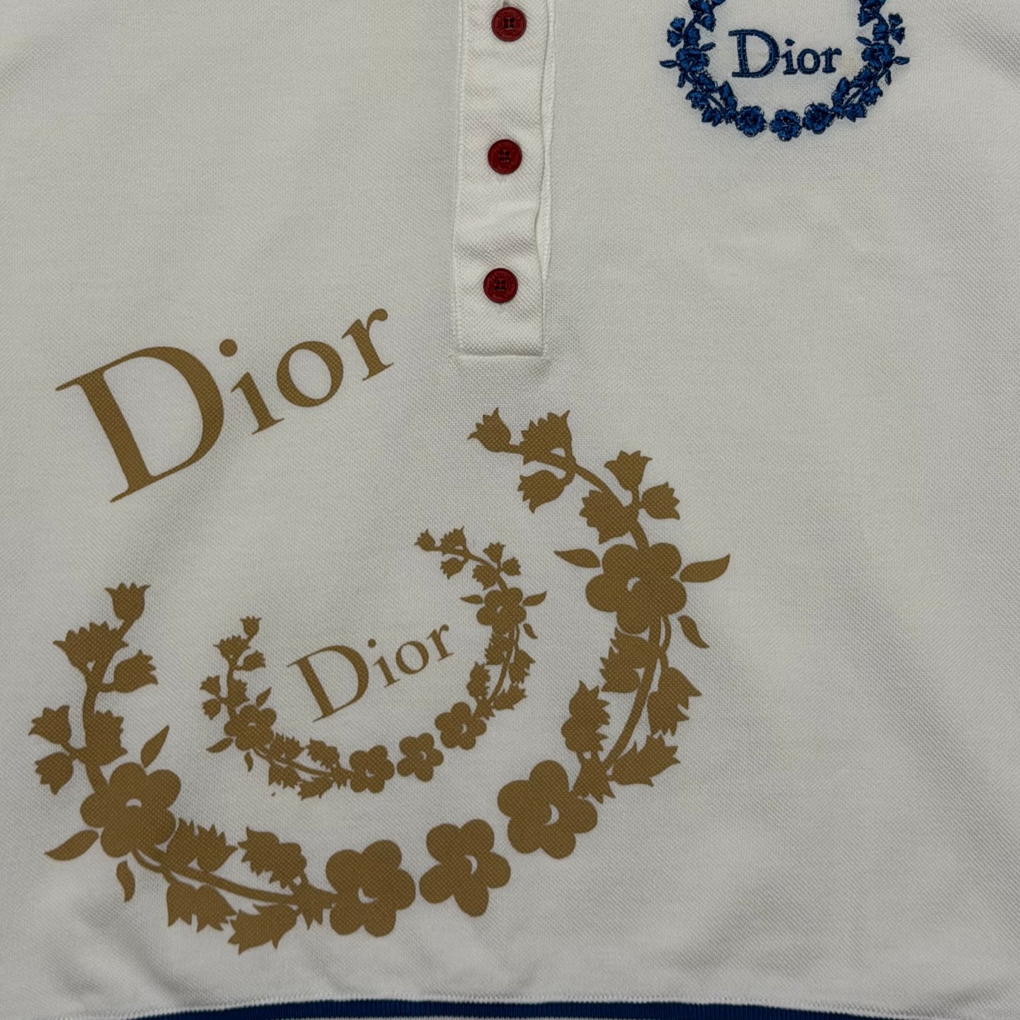 CHRISTIAN DIOR Resort 2004 Floral Logo Golf Polo Shirt