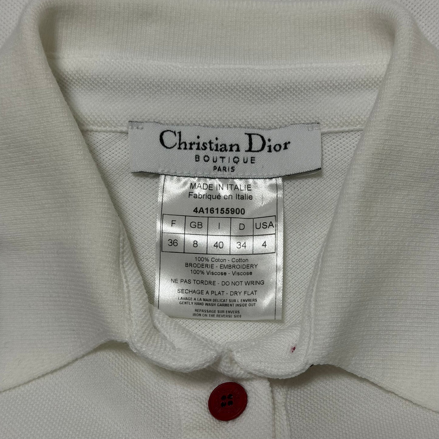 CHRISTIAN DIOR Resort 2004 Floral Logo Golf Polo Shirt