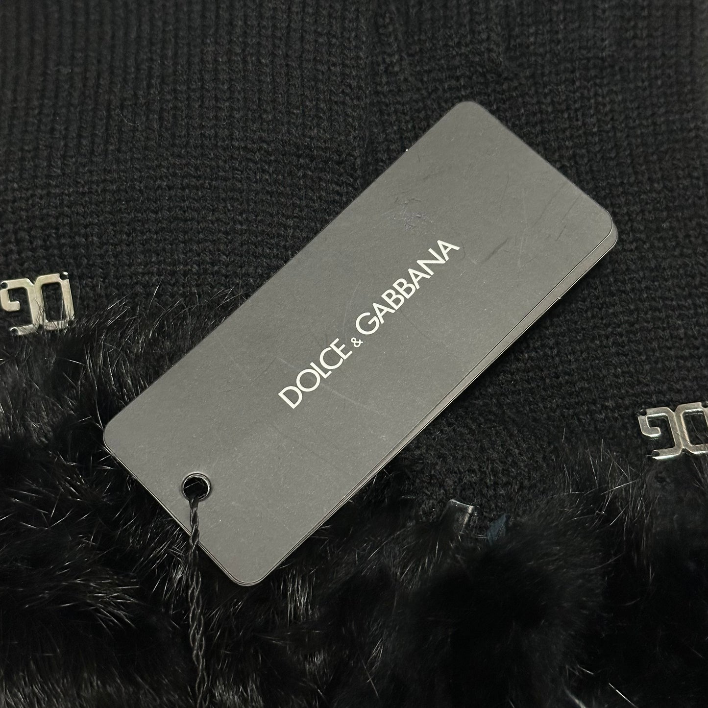 DOLCE&GABBANA Fur Trim Knit Gloves