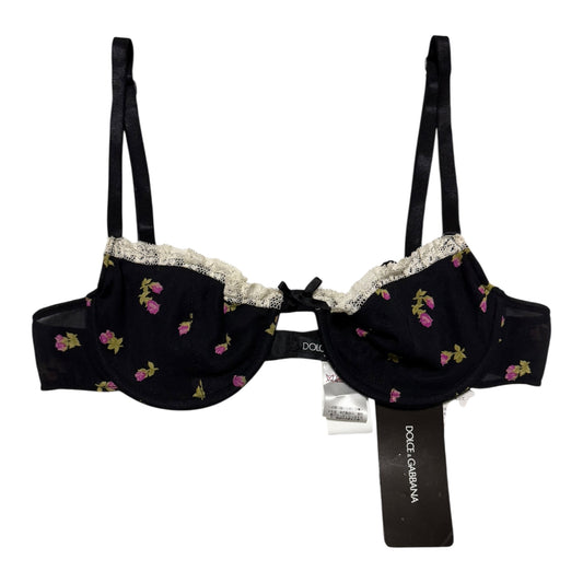 DOLCE&GABBANA Fall Winter 2001 Floral Lace Trim Balconette Bra Top