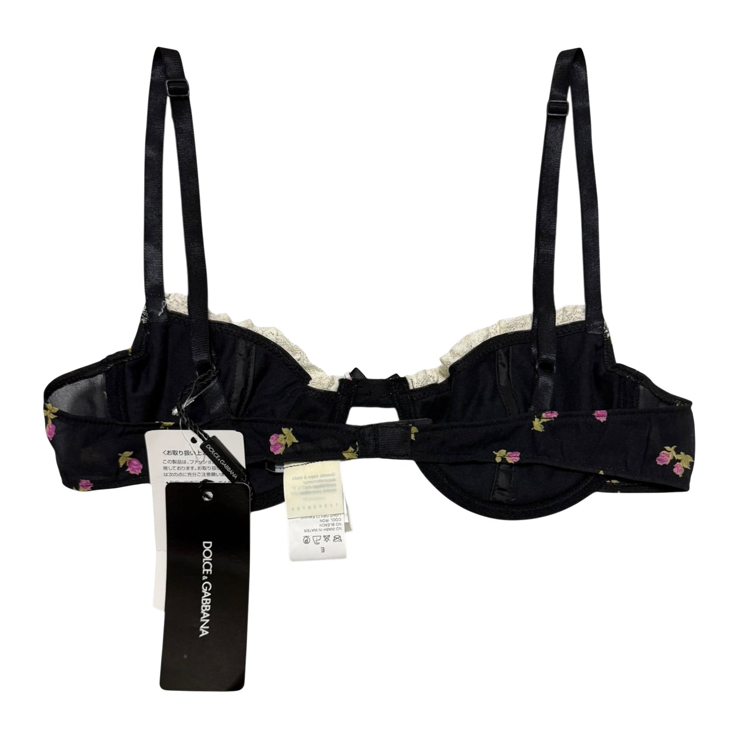 DOLCE&GABBANA Fall Winter 2001 Floral Lace Trim Balconette Bra Top