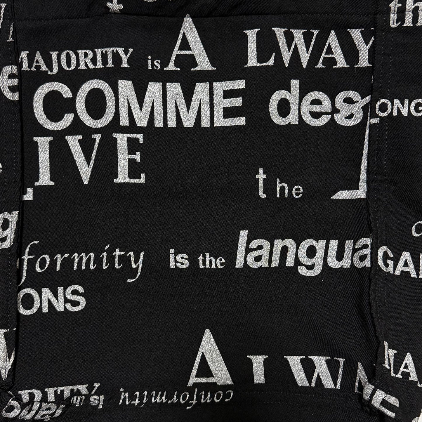COMME DES GARÇONS Fall Winter 2003 Typography Logo Tote Bag