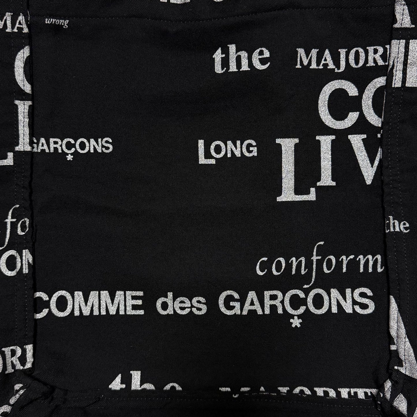 COMME DES GARÇONS Fall Winter 2003 Typography Logo Tote Bag