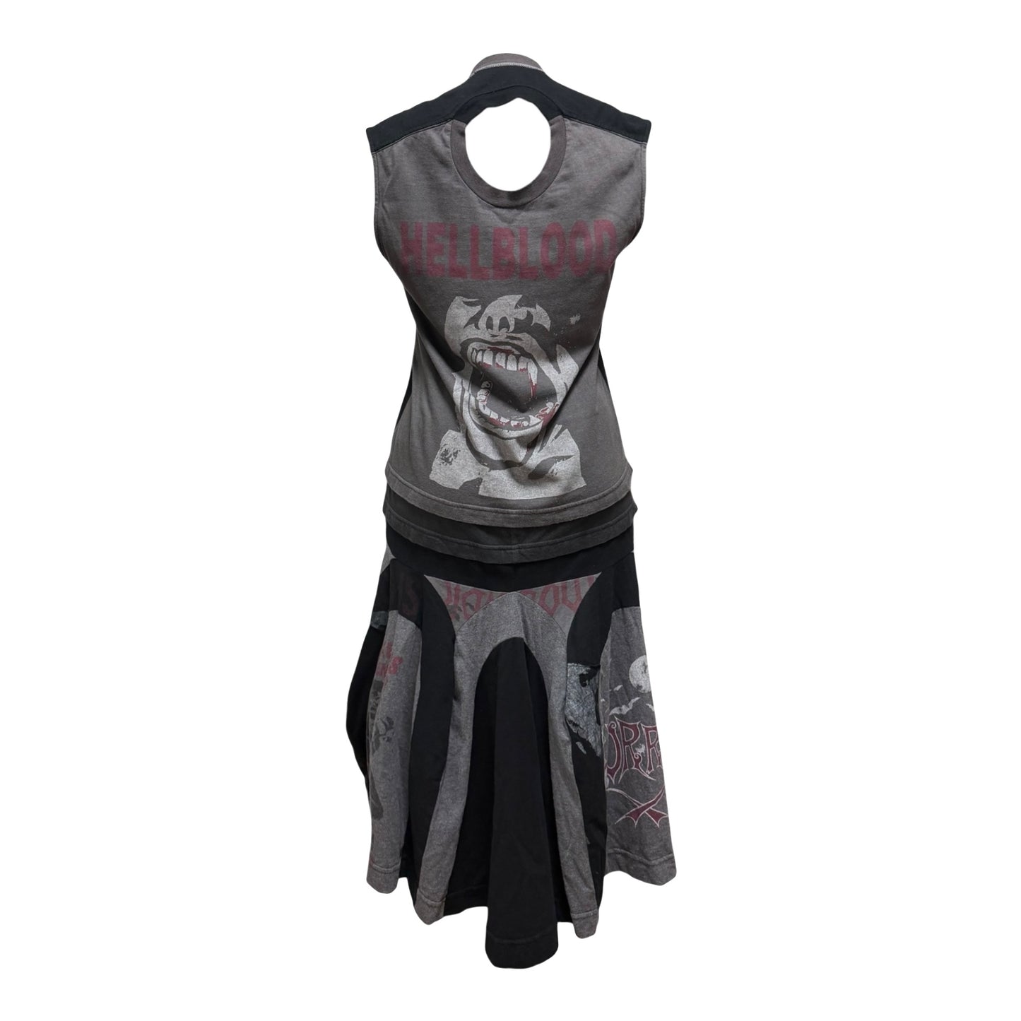 JUNYA WATANABE Spring Summer 2006 Punk Graphic Reconstructed Midi Dress