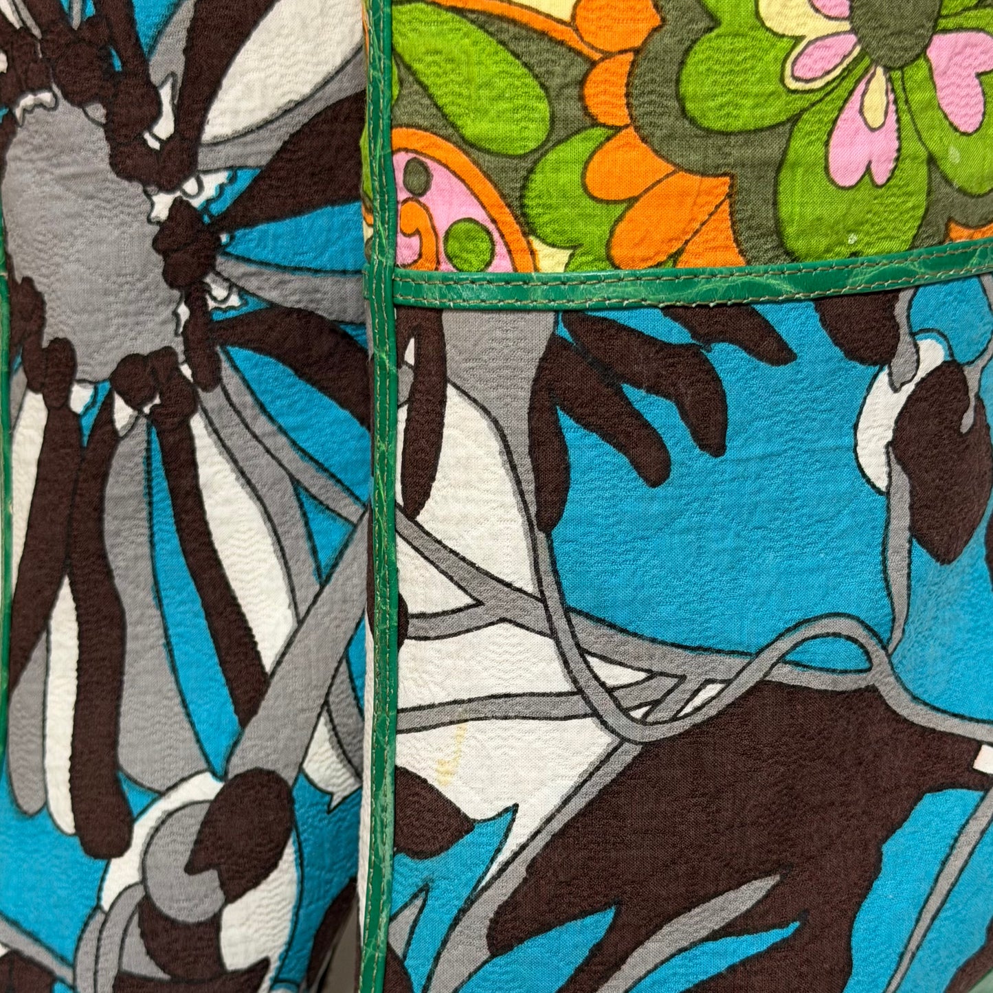 DOLCE&GABBANA Spring Summer 2004 Patchwork Floral Print Knee-High Boots