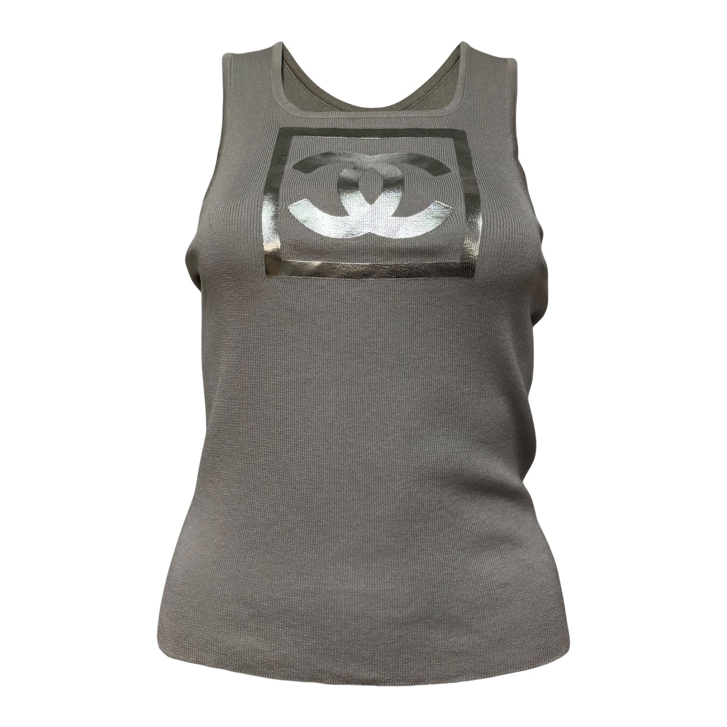 CHANEL Sport Spring Summer 2001 CC Logo Knit Tank Top