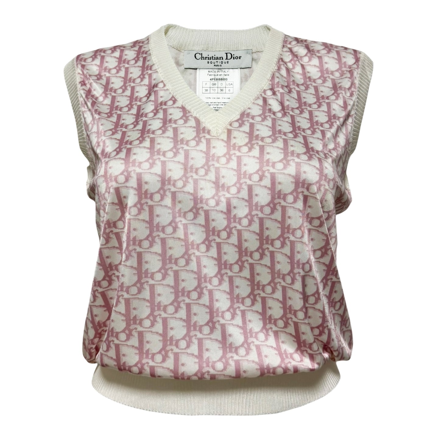 CHRISTIAN DIOR Spring Summer 2004 Trotter Logo Knit Vest
