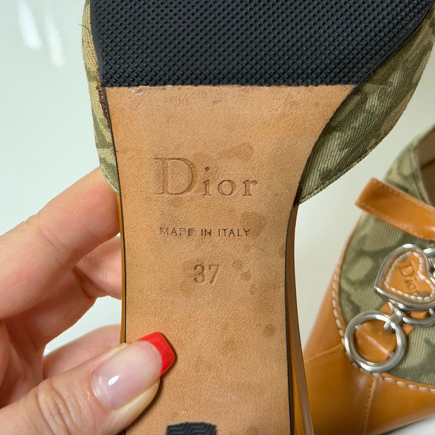 CHRISTIAN DIOR Fall Winter 2006 ‘Romantique’ Trotter Canvas & Leather Mules