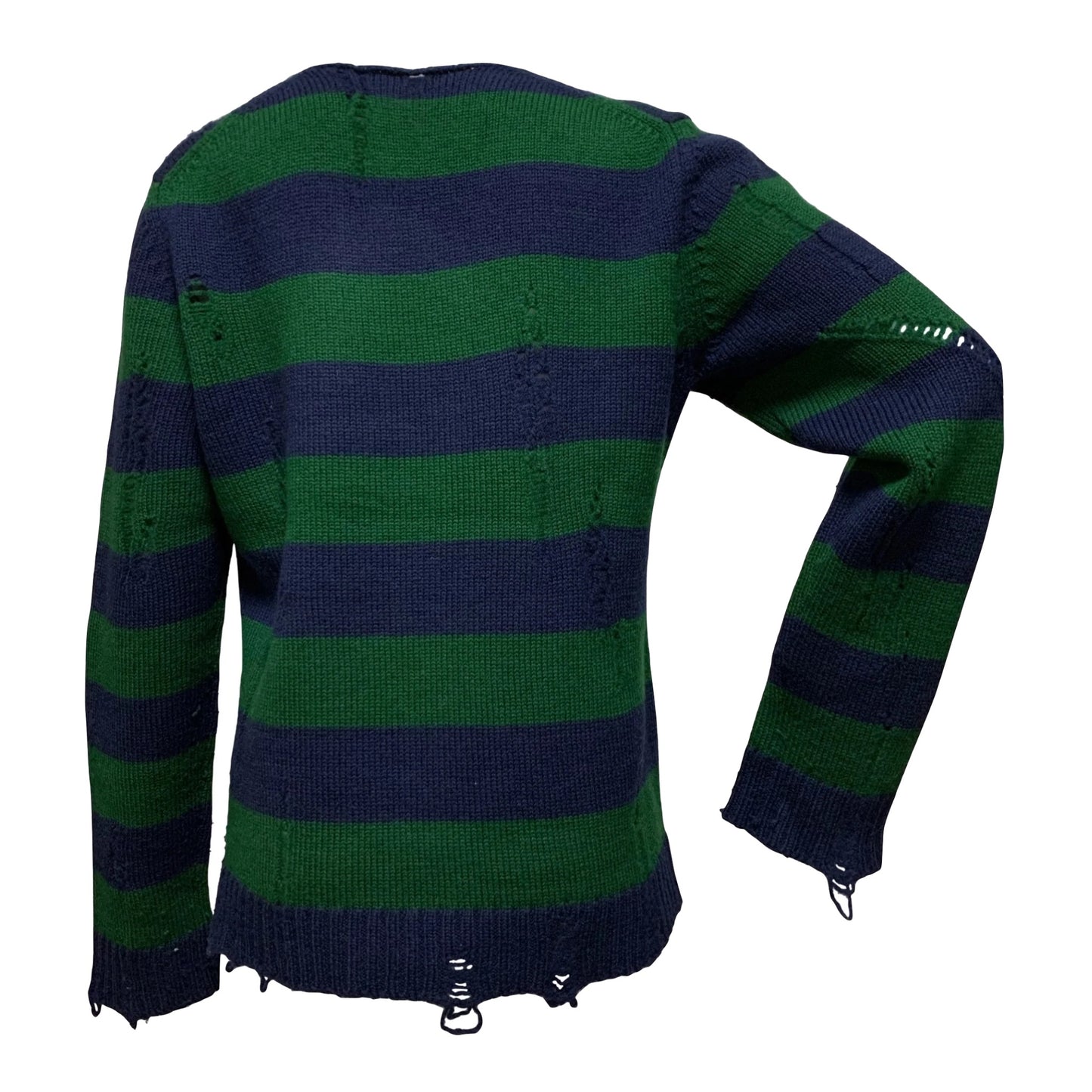 JUNYA WATANABE MAN Fall Winter 2014 Striped Distressed Knit Sweater