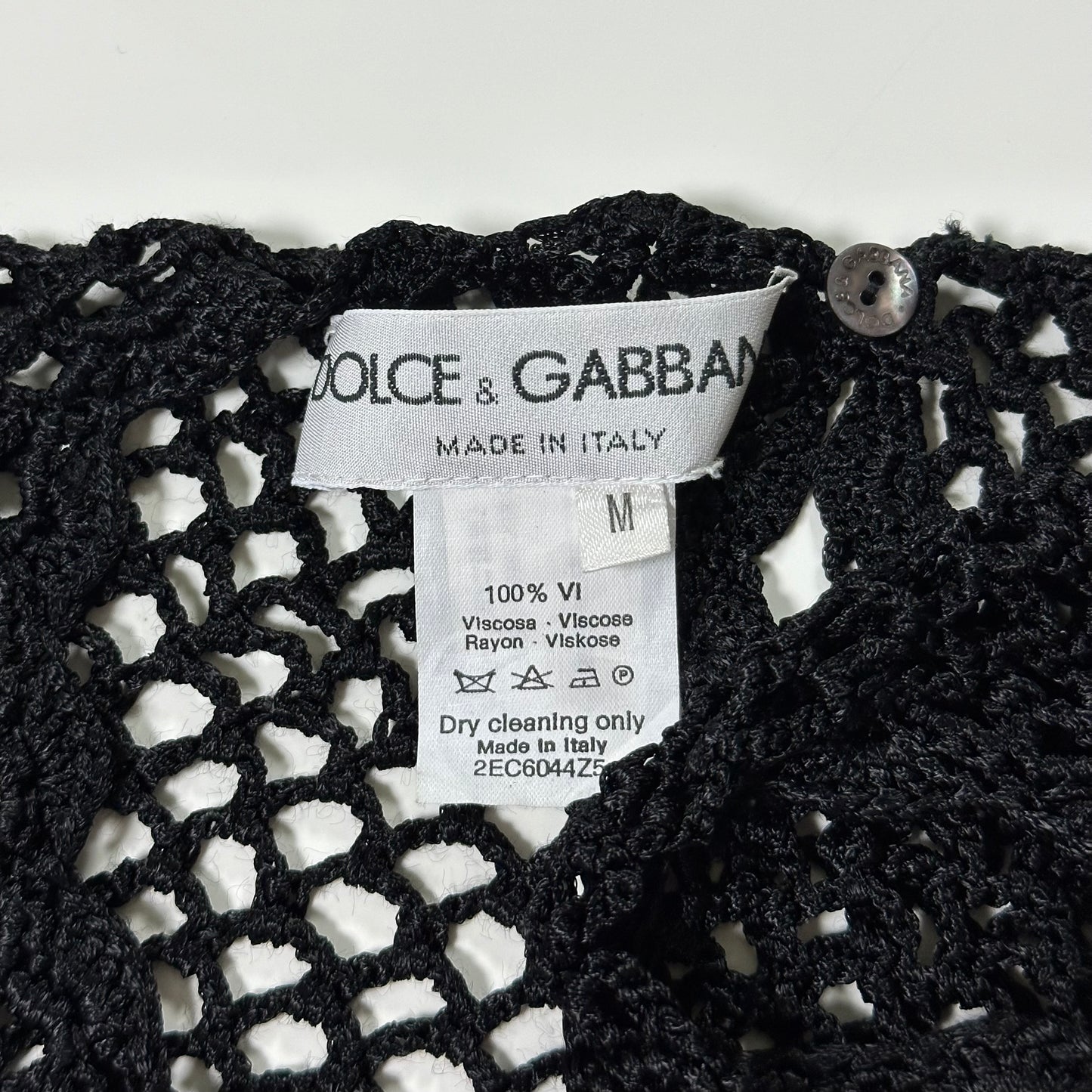 DOLCE&GABBANA Fall Winter 1997 Fishnet Knit Midi Dress