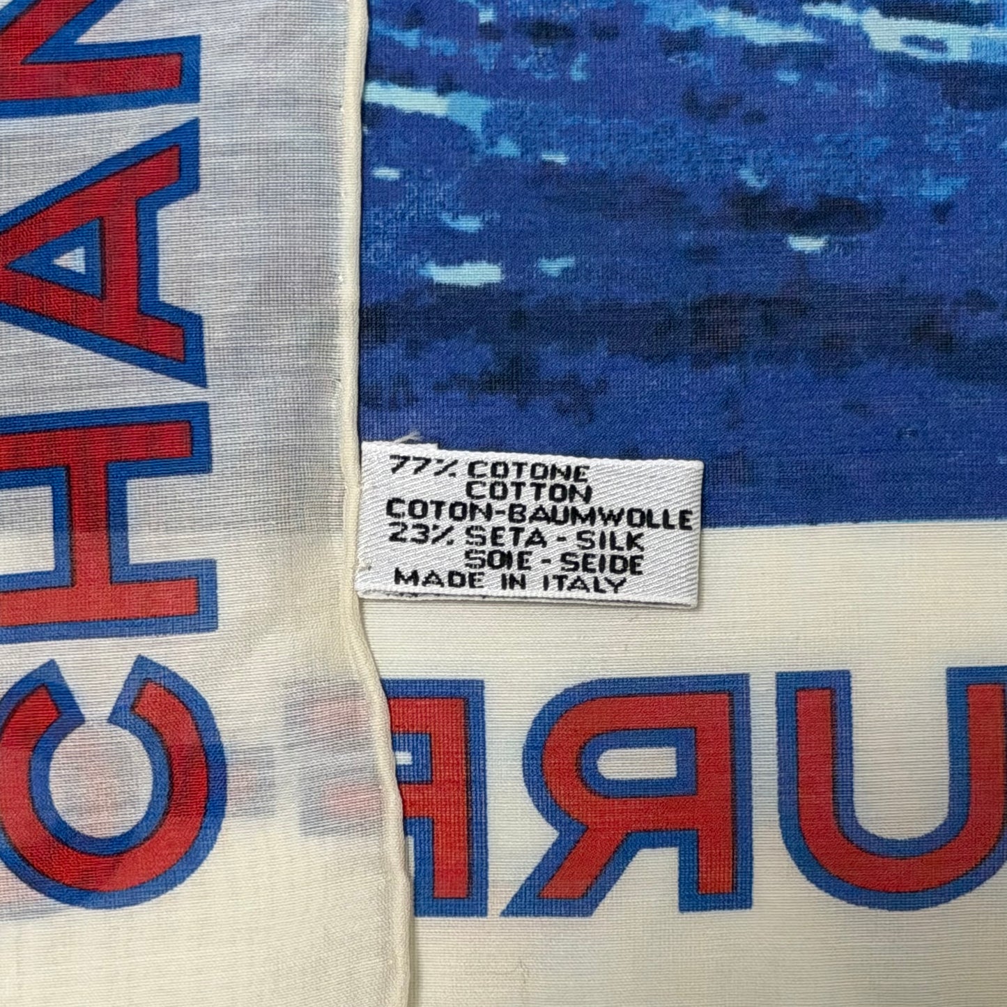 CHANEL Spring Summer 2002 Surf CC Logo Wave Print Scarf