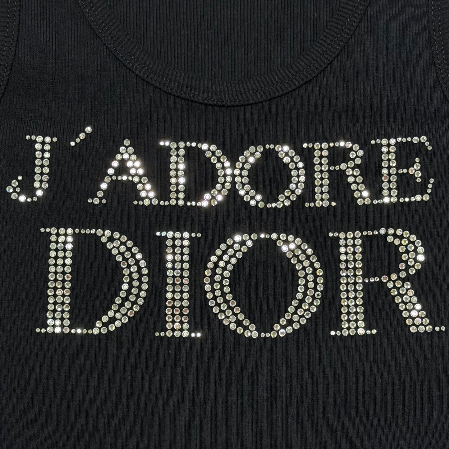 CHRISTIAN DIOR Fall Winter 2003 "J'ADORE DIOR" Rhinestone Logo Tank Top