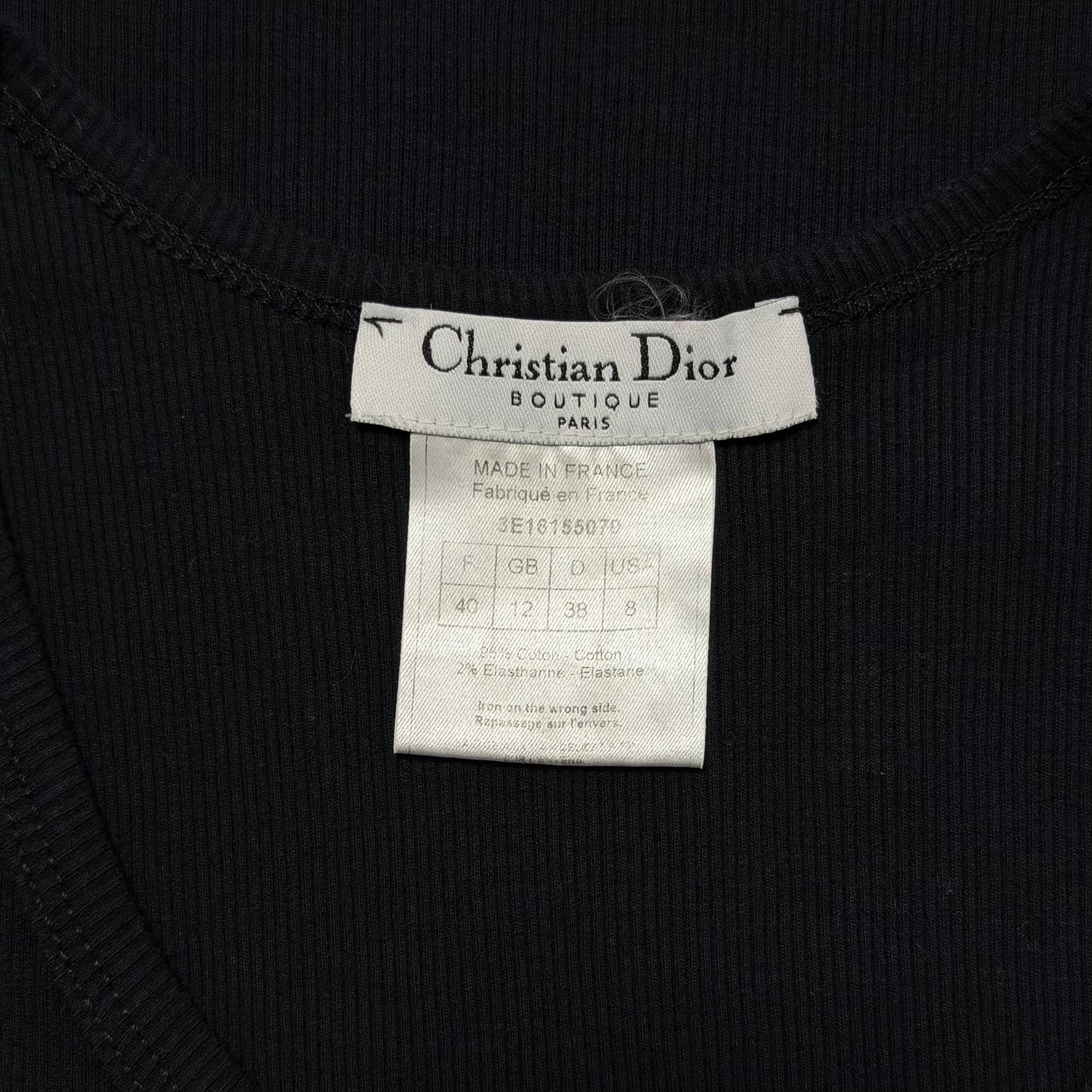 CHRISTIAN DIOR Fall Winter 2003 "J'ADORE DIOR" Rhinestone Logo Tank Top