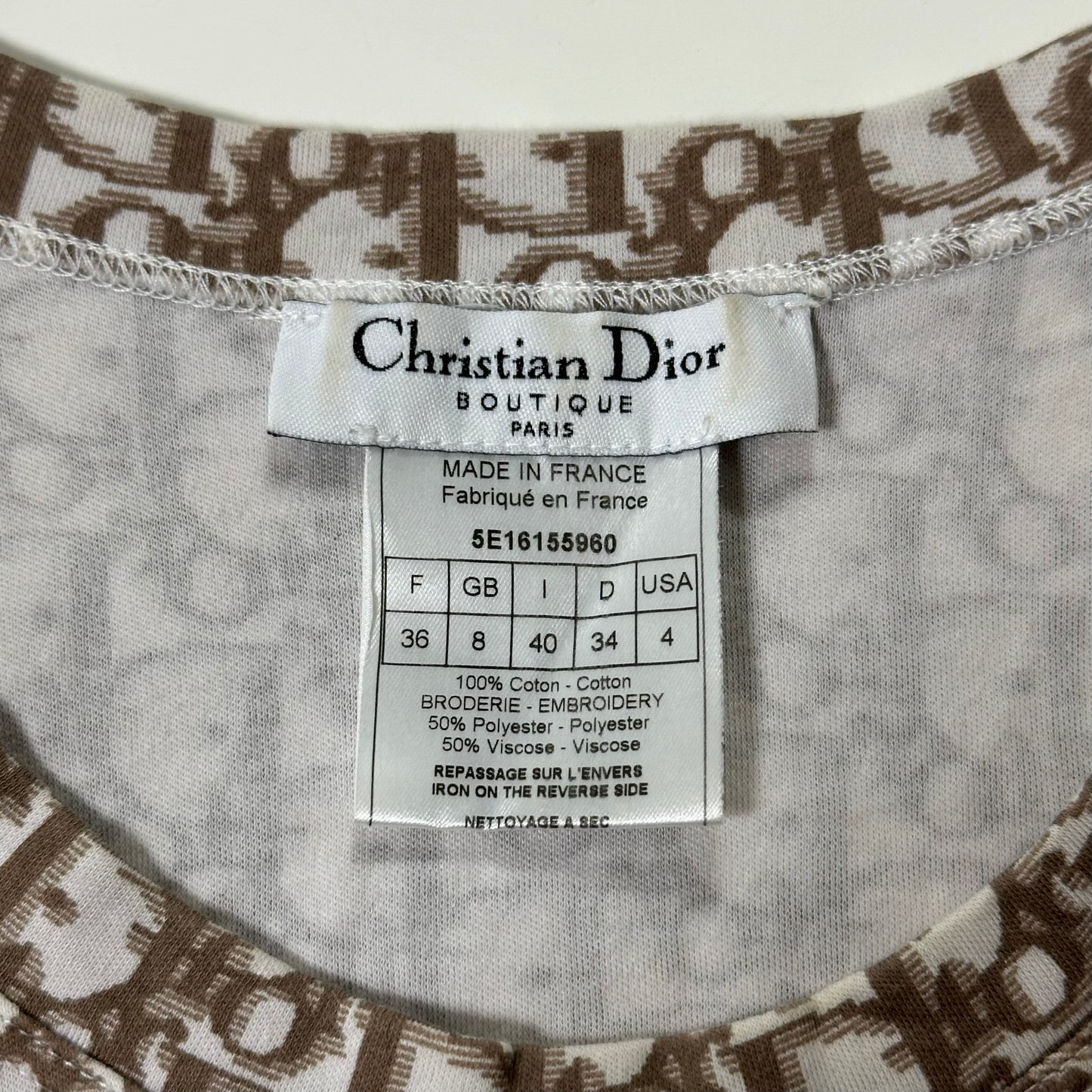 CHRISTIAN DIOR Spring Summer 2005 Diorissimo Floral Embroidered Trotter Tank Top