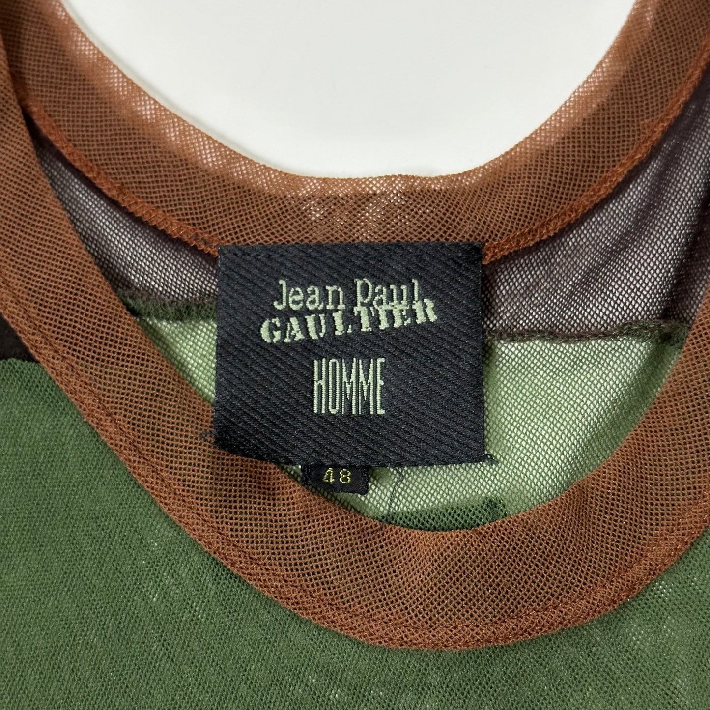 JEAN PAUL GAULTIER HOMME 1990s Patchwork Panelled Mesh Tank Top