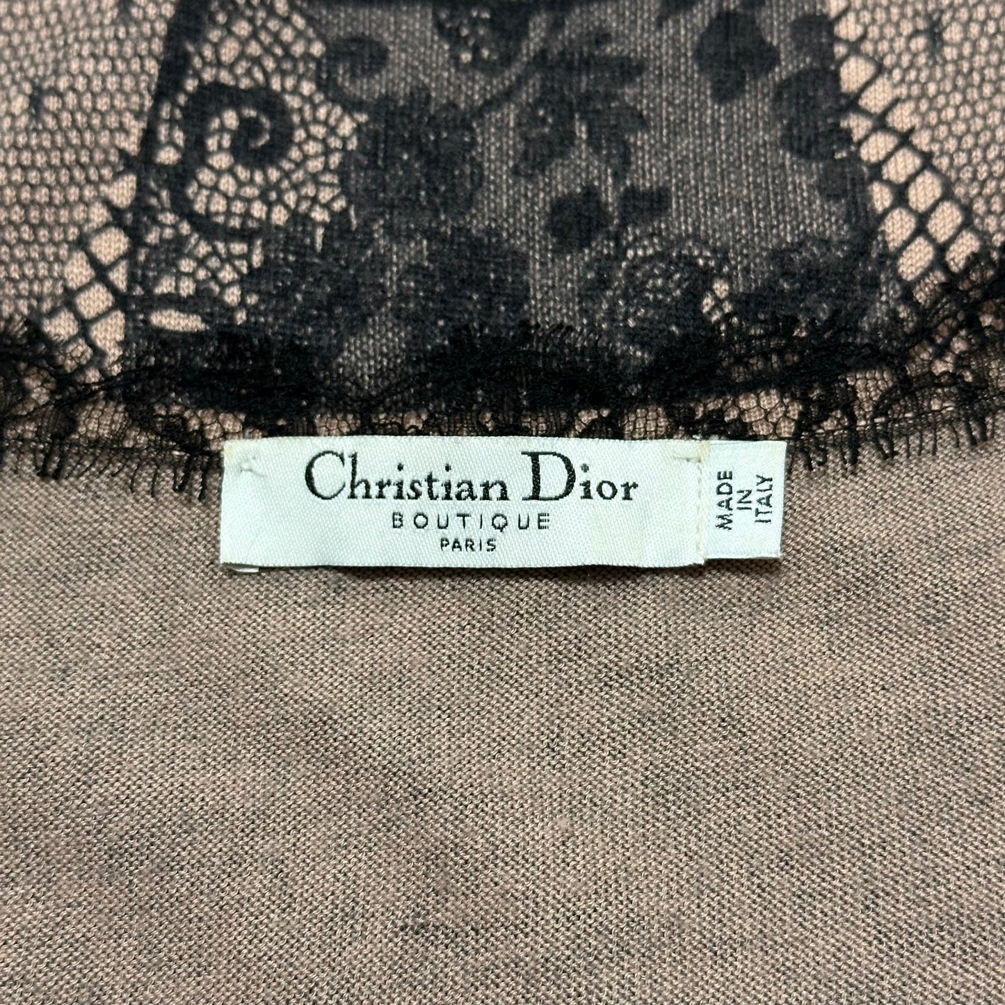 CHRISTIAN DIOR Spring Summer 2006 Lace Trim Knit T-Shirt