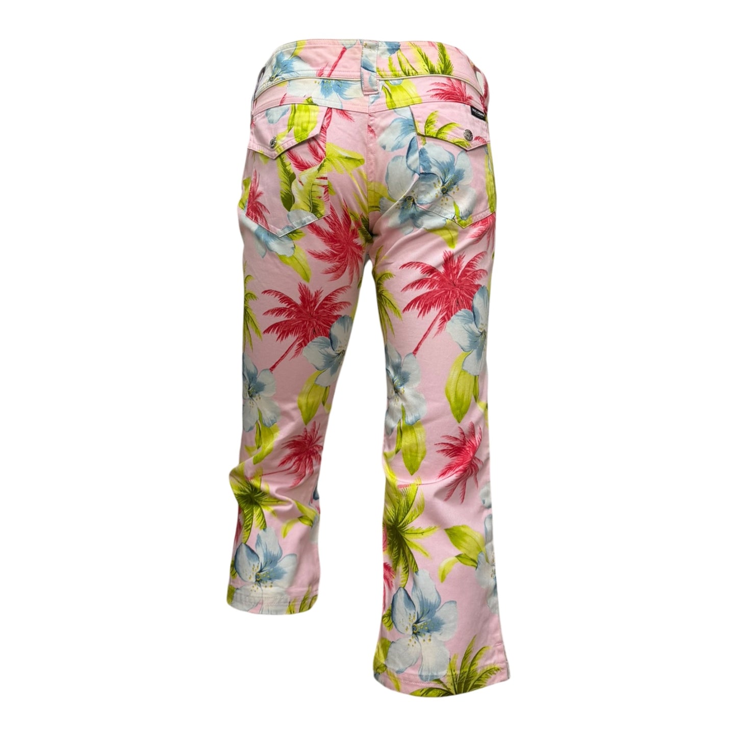 DOLCE&GABBANA Vintage Floral Cotton Cropped Pants