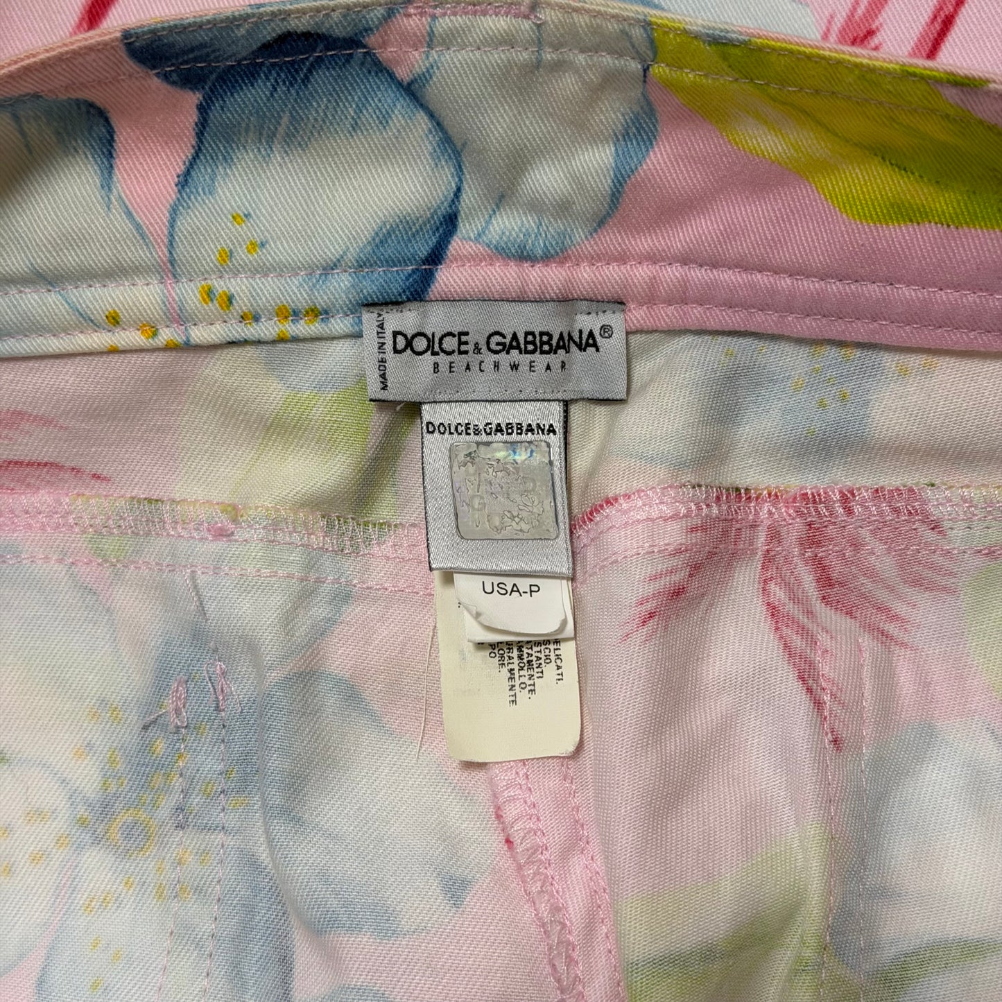 DOLCE&GABBANA Vintage Floral Cotton Cropped Pants
