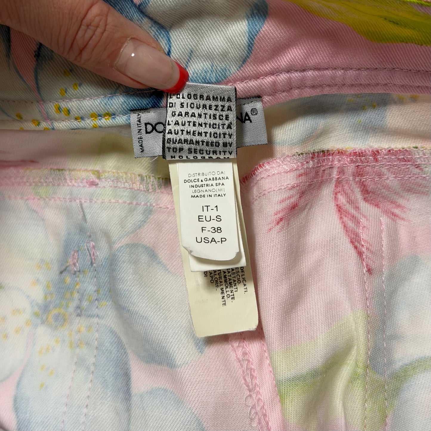 DOLCE&GABBANA Vintage Floral Cotton Cropped Pants
