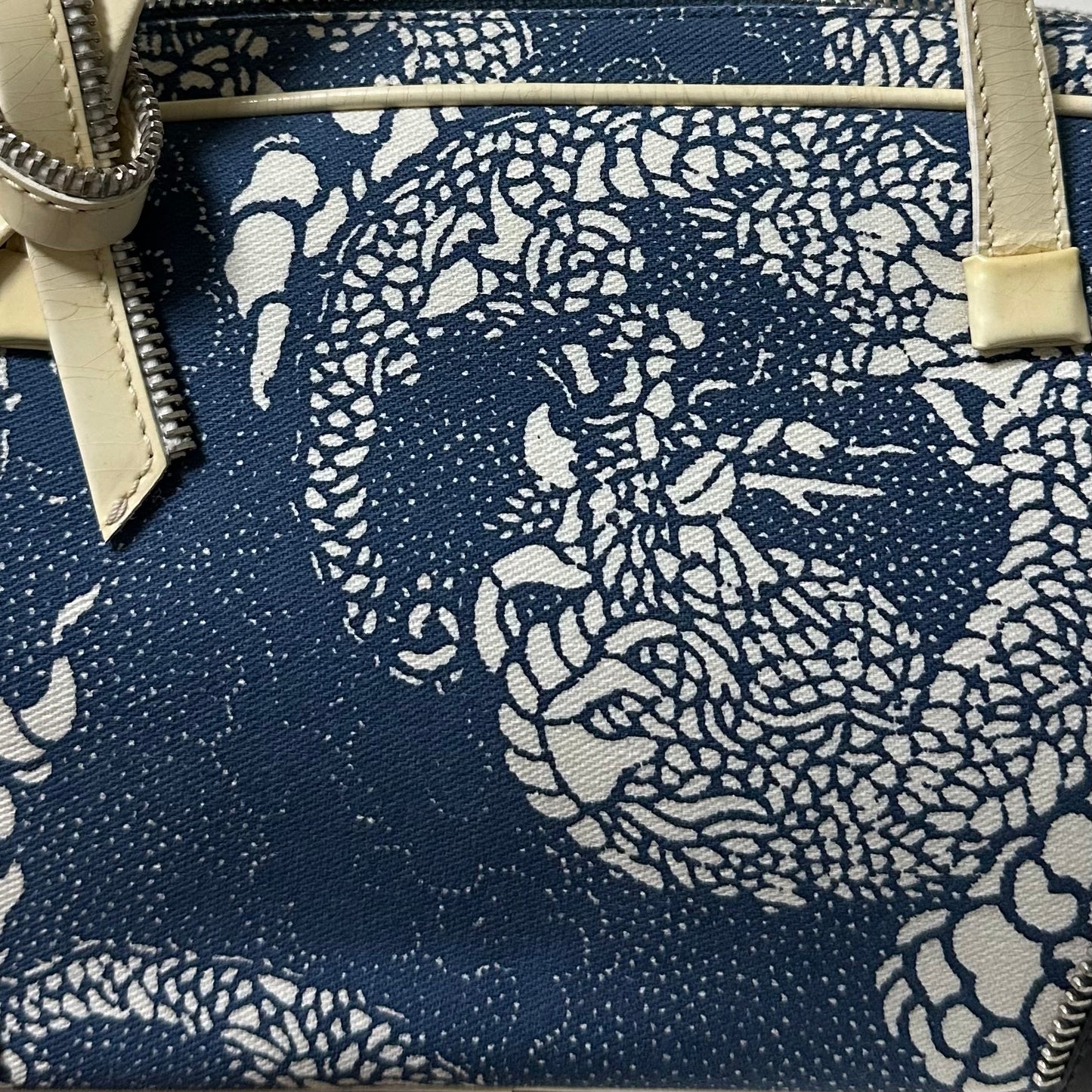 CHRISTIAN DIOR Spring Summer 2001 Dragon Print Zip Detail Handbag