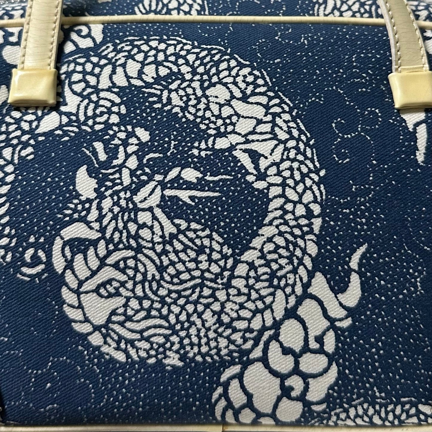 CHRISTIAN DIOR Spring Summer 2001 Dragon Print Zip Detail Handbag