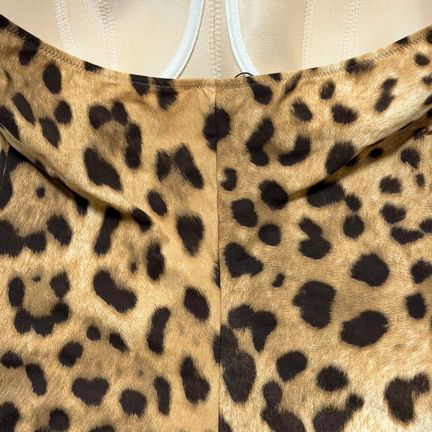 DOLCE&GABBANA Leopard Print Strapless One-Piece Swimsuit