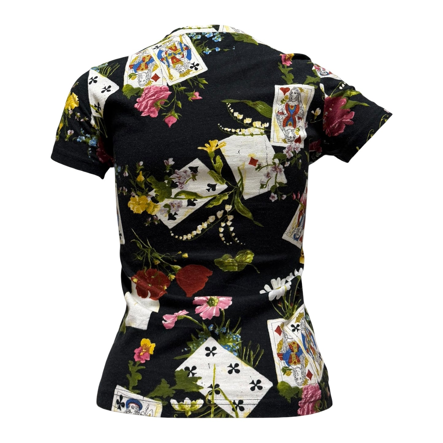 CHRISTIAN DIOR Fall Winter 2002 Floral Playing Card Print T-Shirt