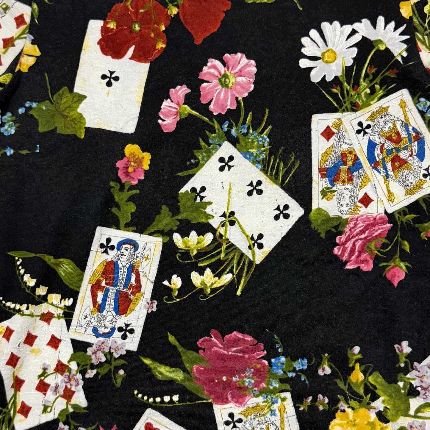 CHRISTIAN DIOR Fall Winter 2002 Floral Playing Card Print T-Shirt