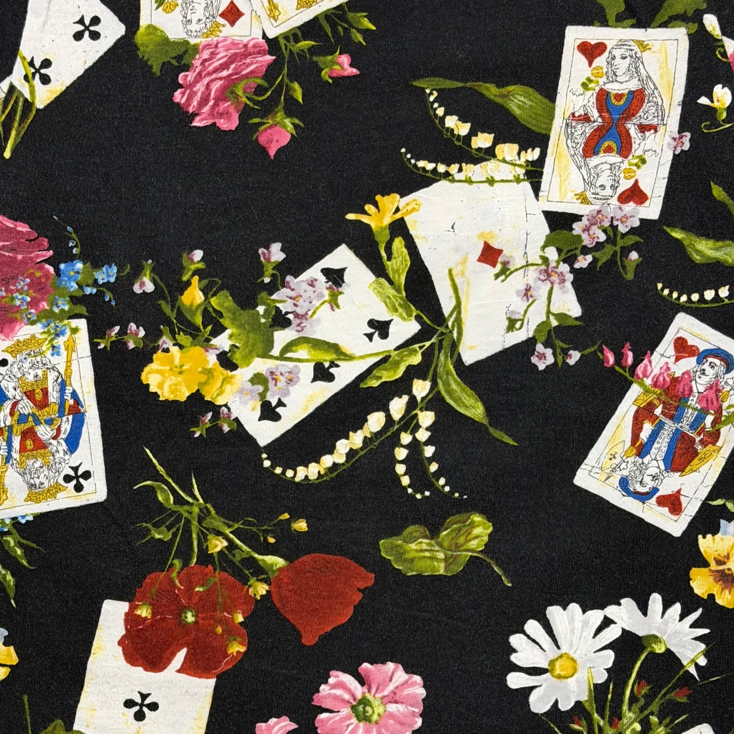 CHRISTIAN DIOR Fall Winter 2002 Floral Playing Card Print T-Shirt