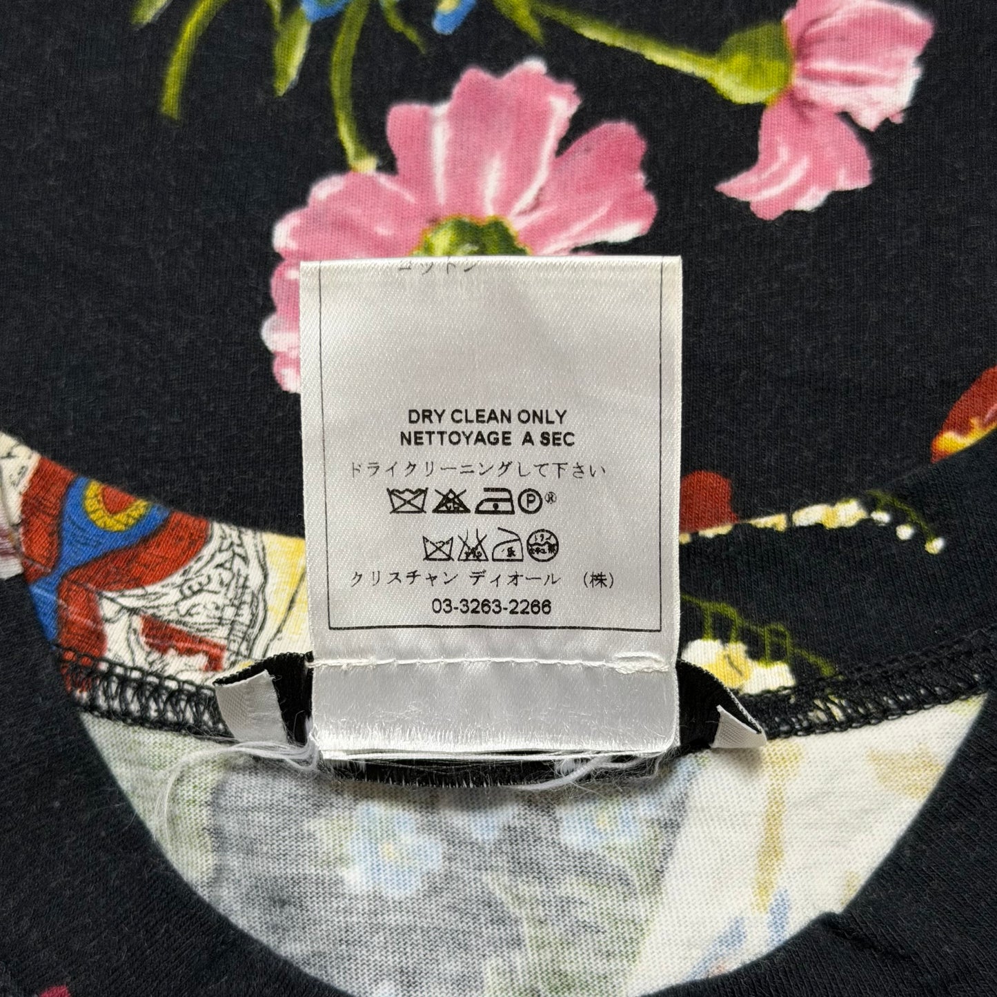CHRISTIAN DIOR Fall Winter 2002 Floral Playing Card Print T-Shirt