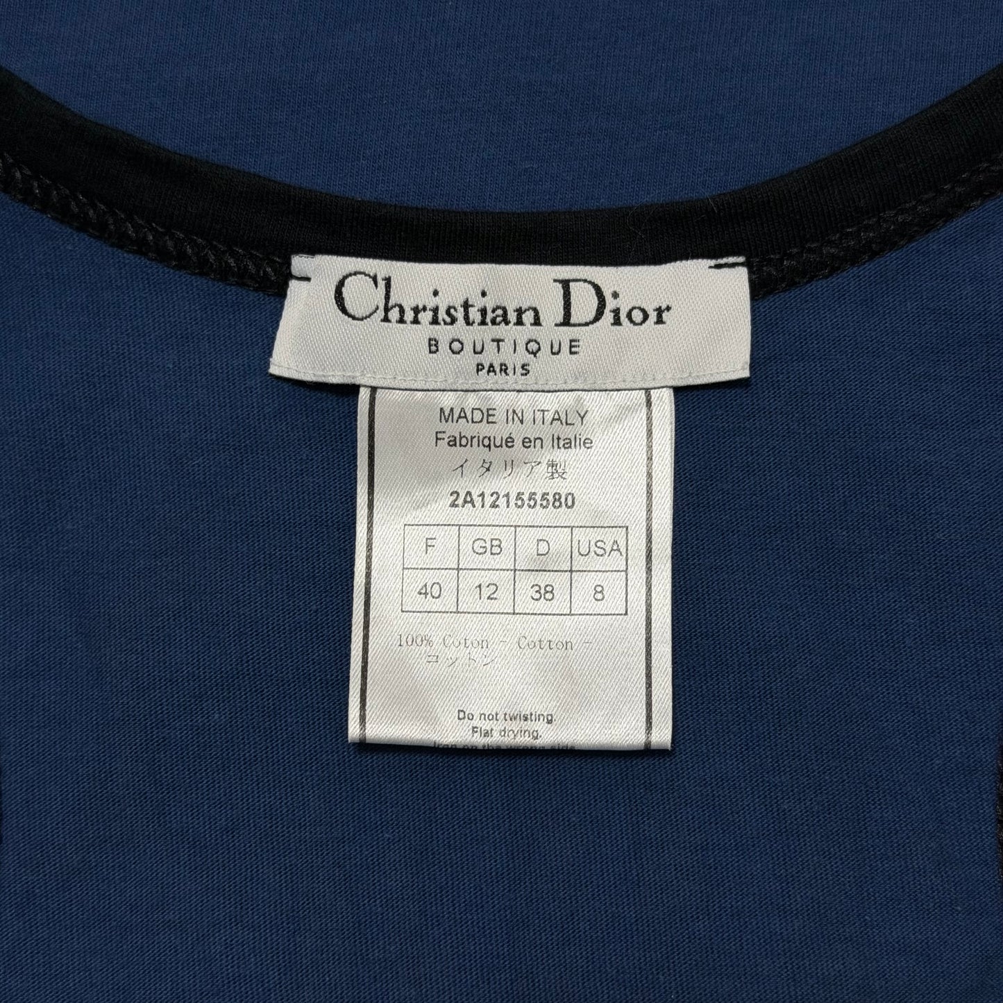 CHRISTIAN DIOR Spring Summer 2002 “1947” Gothic Logo Tank Top