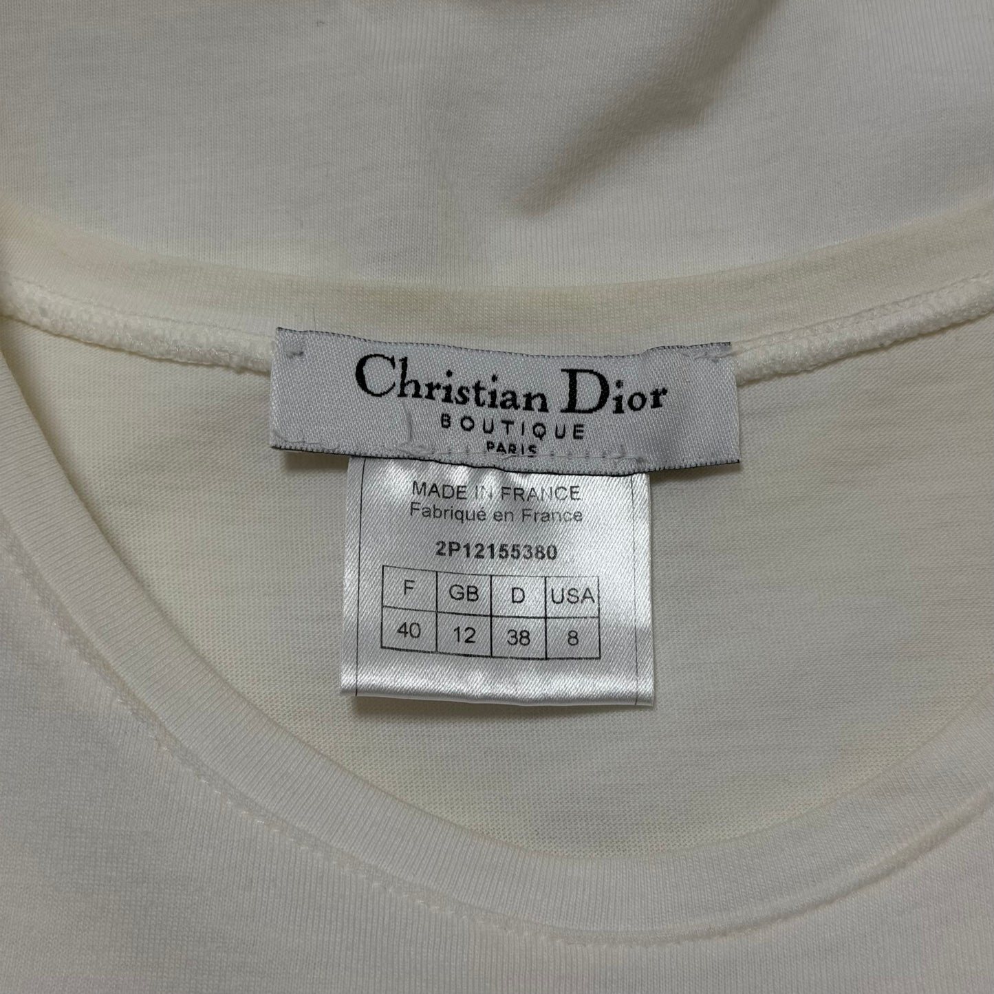 CHRISTIAN DIOR "DIORDRAMA" Cartoon Logo Tie-Side Crop Top