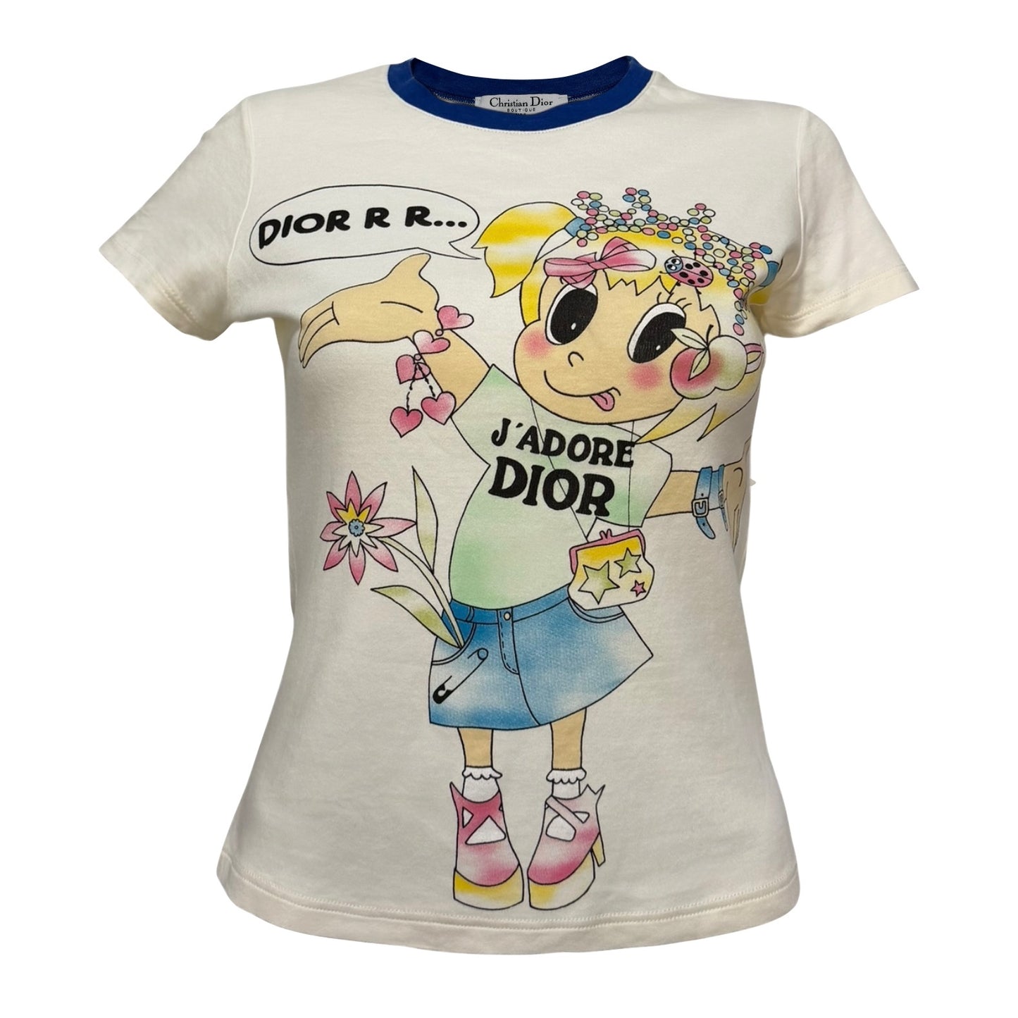 CHRISTIAN DIOR Spring Summer 2005 Cartoon Girl "J'ADORE DIOR" T-Shirt