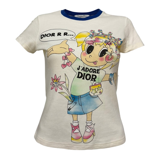 CHRISTIAN DIOR Spring Summer 2005 Cartoon Girl "J'ADORE DIOR" T-Shirt