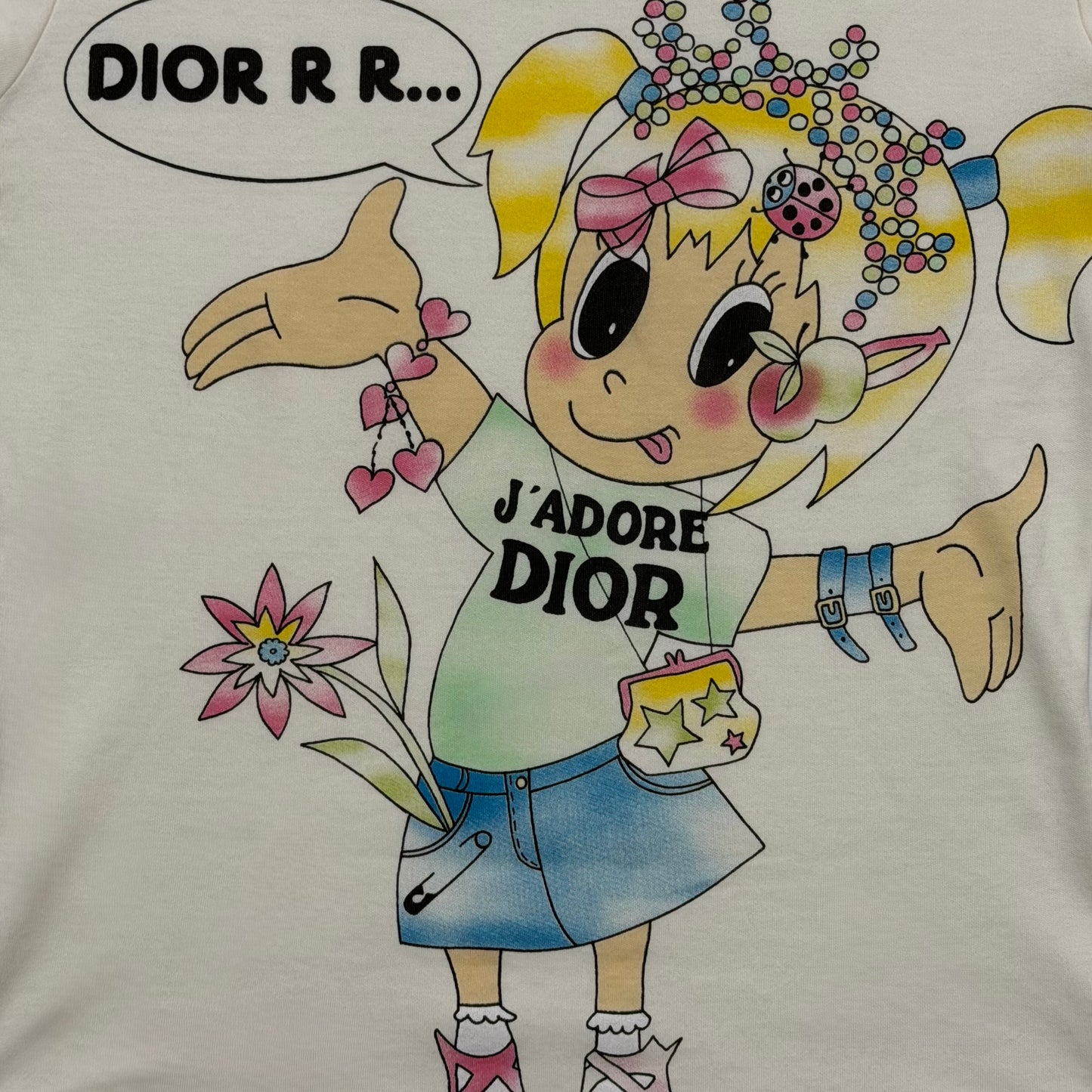 CHRISTIAN DIOR Spring Summer 2005 Cartoon Girl "J'ADORE DIOR" T-Shirt